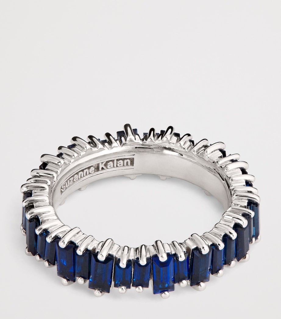 White Gold and Sapphire Bold Eternity Ring 18K WG/DB Image 4