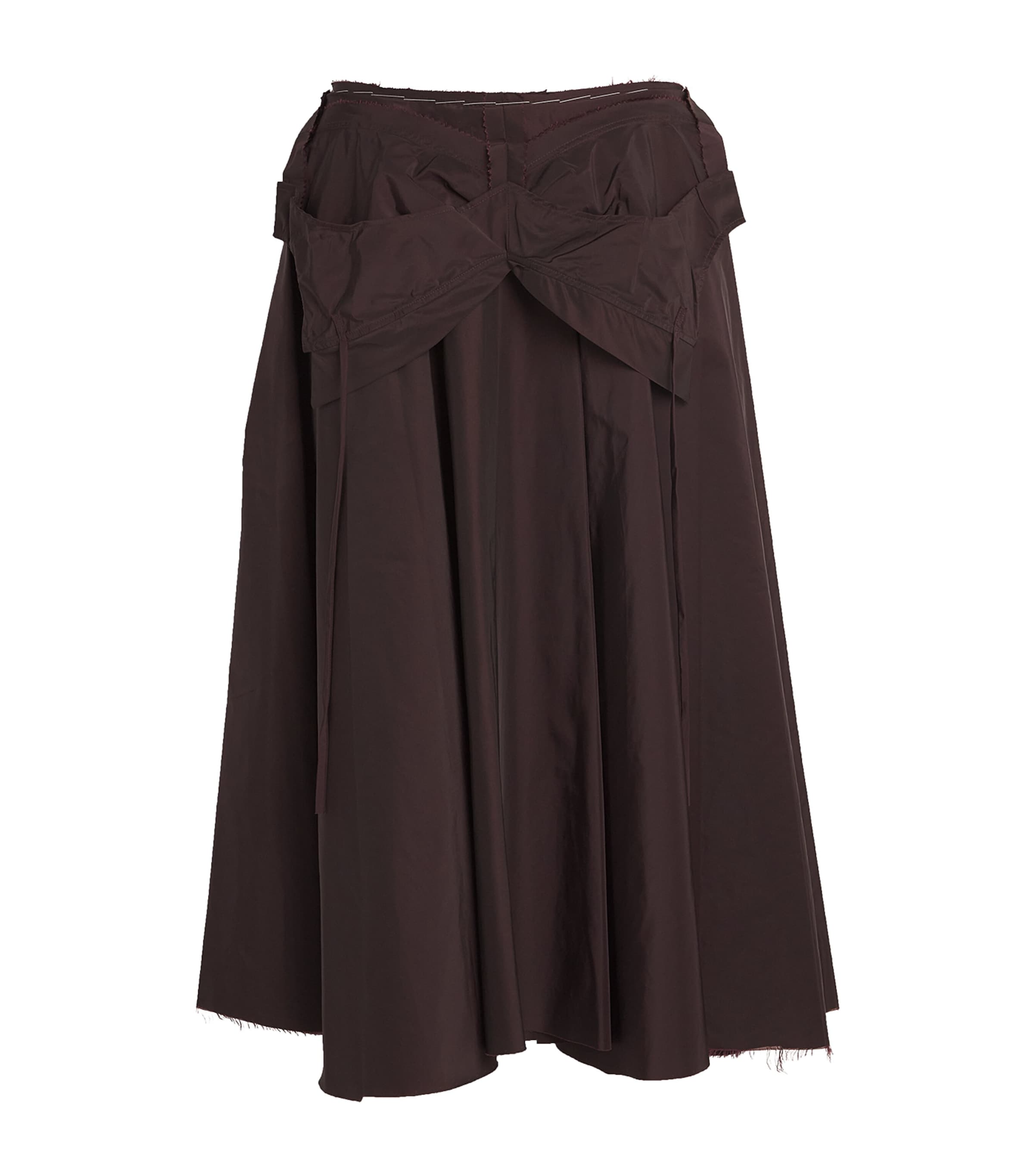 Shop Maison Margiela Taffeta Midi Skirt In Burgundy