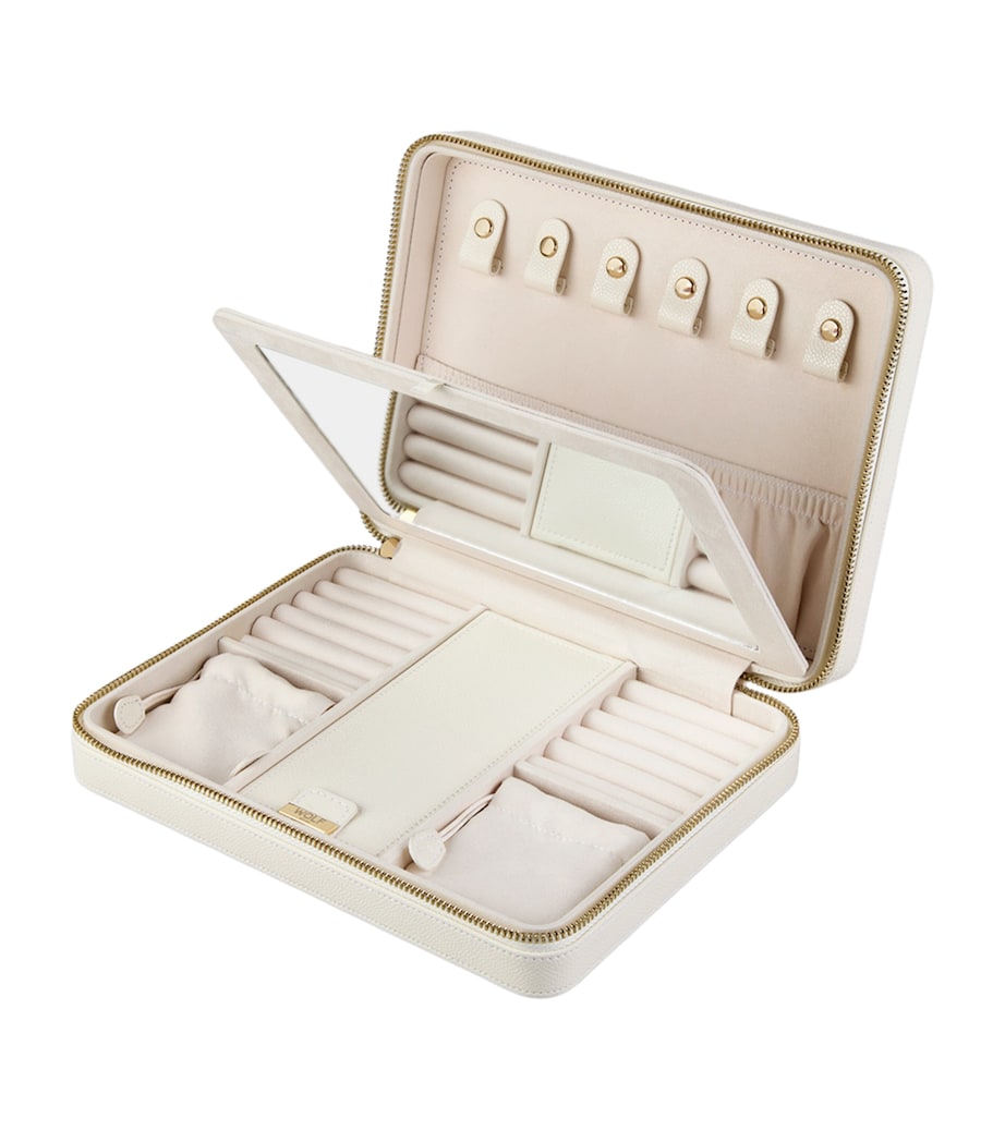 WOLF Large Lauren Travel Jewellery Case Ivory Image 4
