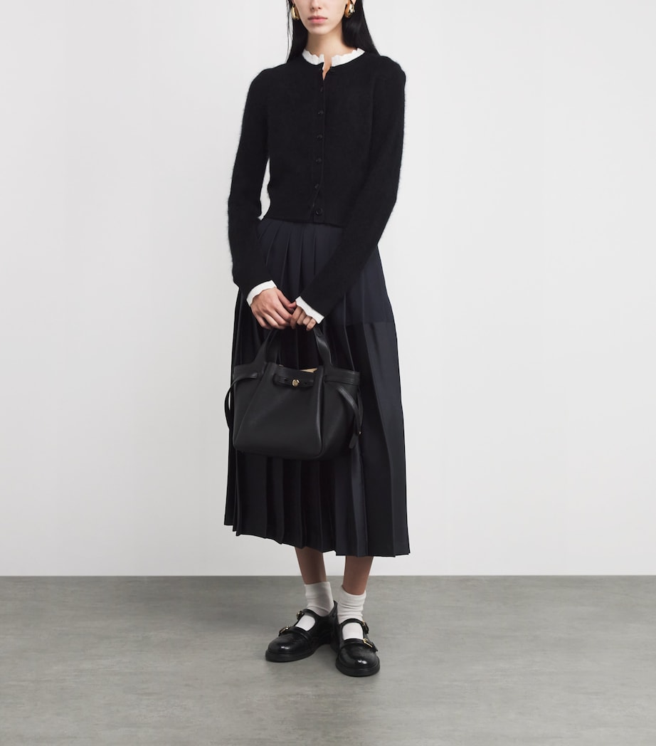 Two-Tone Pleated Midi Skirt NAVY BLUE Image 2