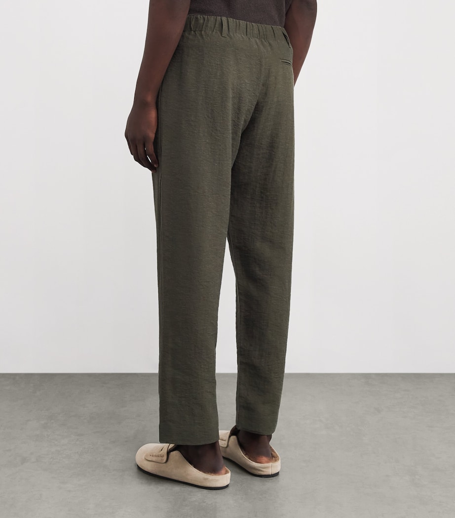 COMMAS Mens Wide-Leg Pleated Resort Trousers Dark Chocolate Image 4