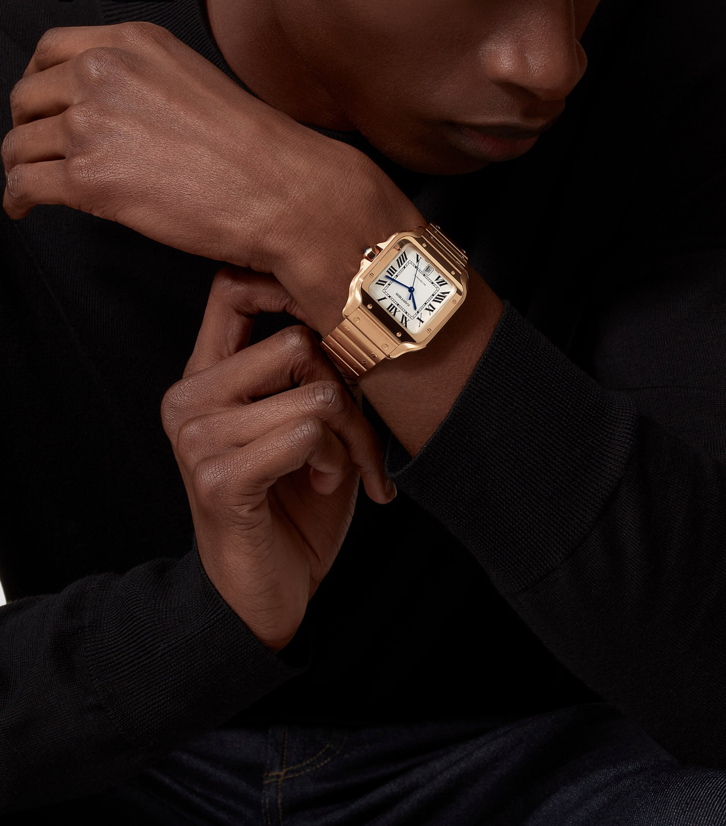 Large Rose Gold Santos de Cartier Watch 40mm ROSE GOLD Image 2