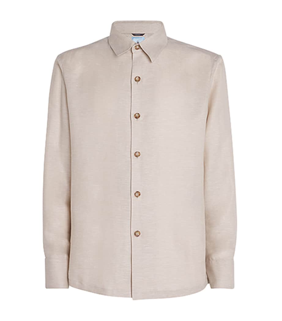 Colombo Mens Cashmere-Linen Shirt Sand Image 1