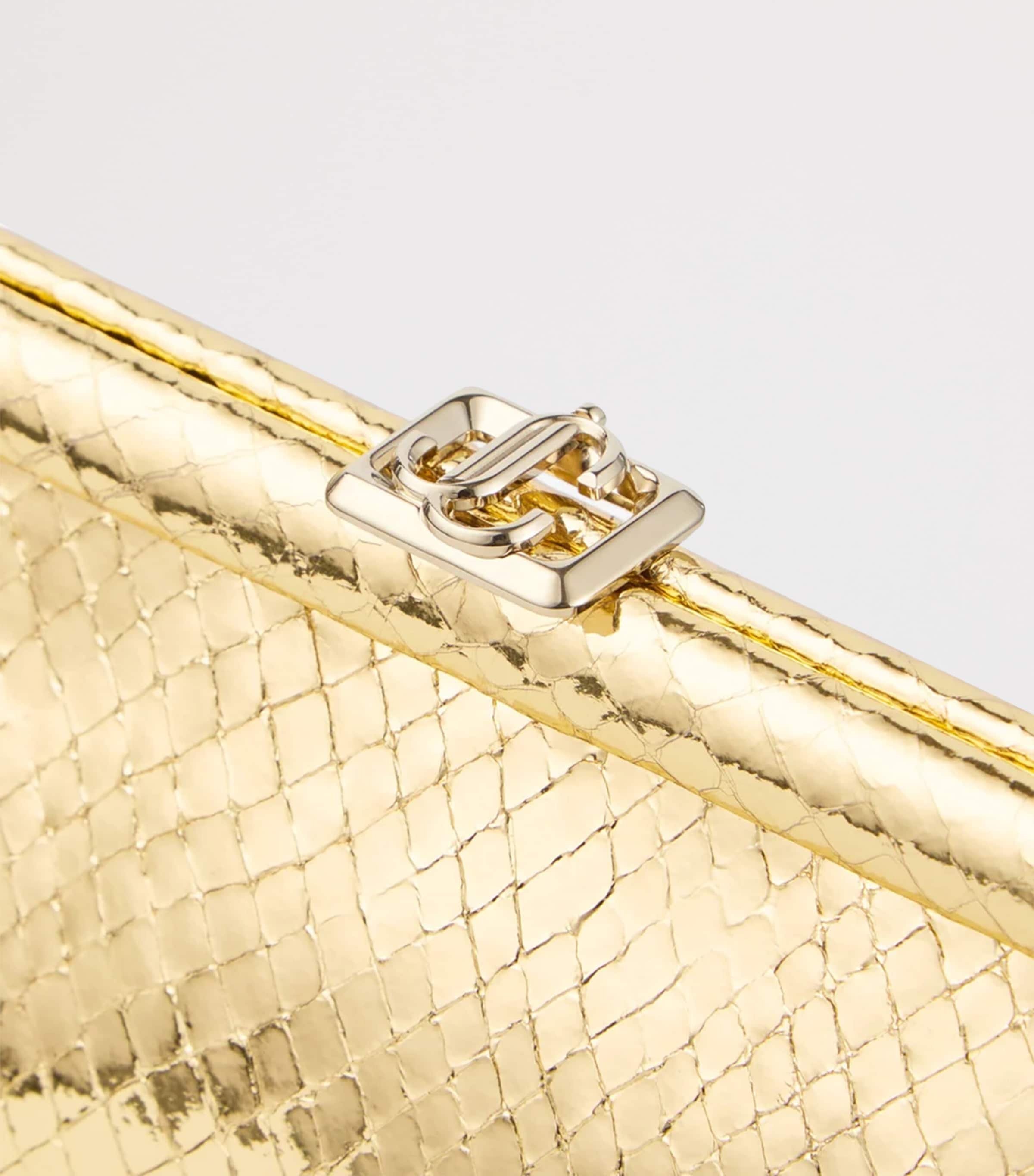 Skylar Snake-Embossed Leather Clutch Bag GOLD/LIGHT GOLD Image 2