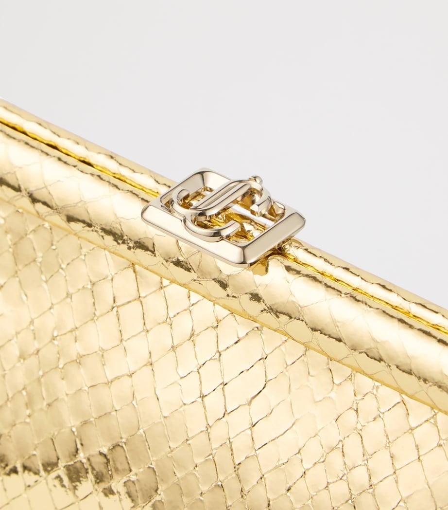 Skylar Snake-Embossed Leather Clutch Bag GOLD/LIGHT GOLD Image 2