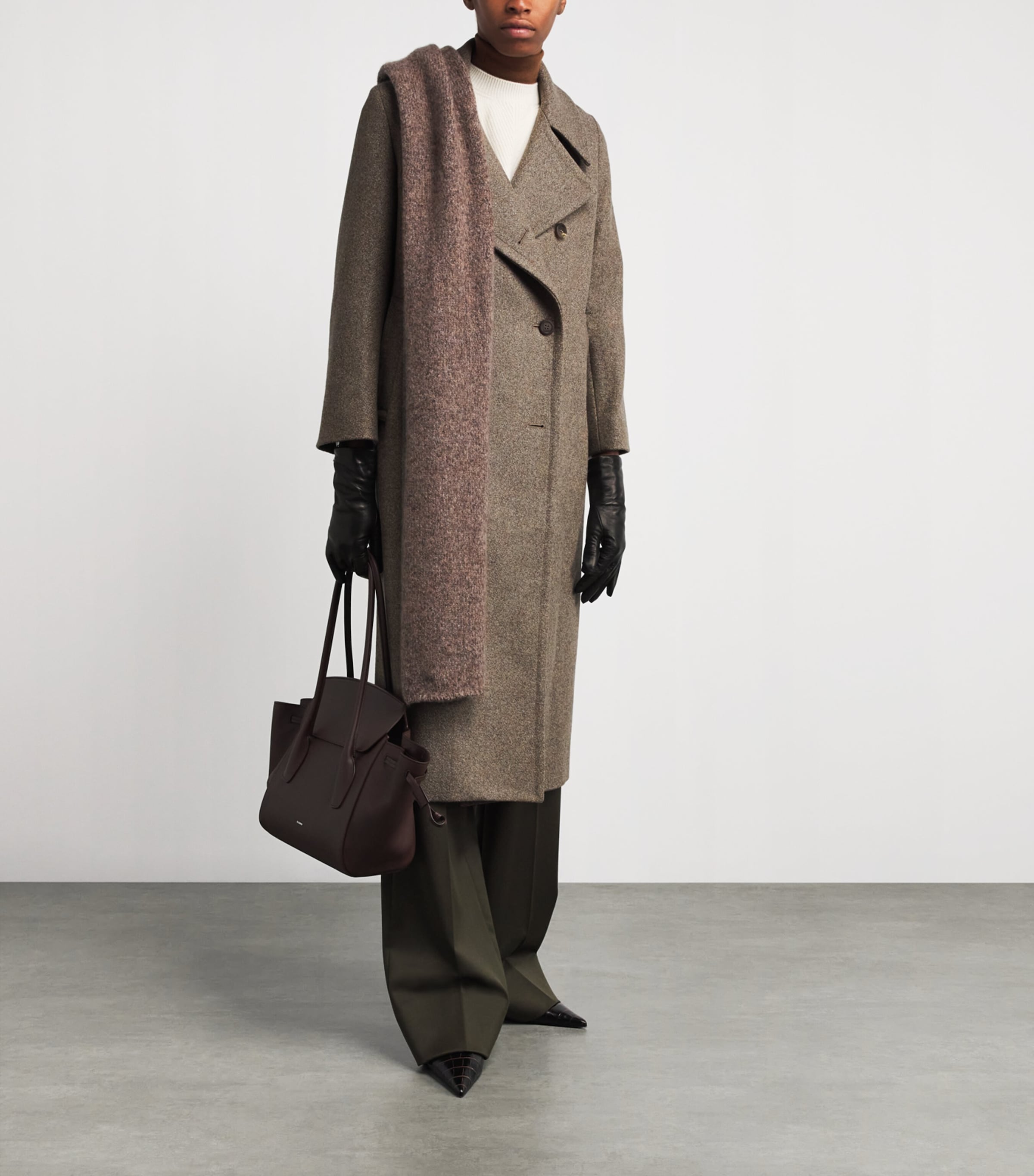 Johnstons Of Elgin Womens Wool The Great Coat Par Tweed Her Image 2