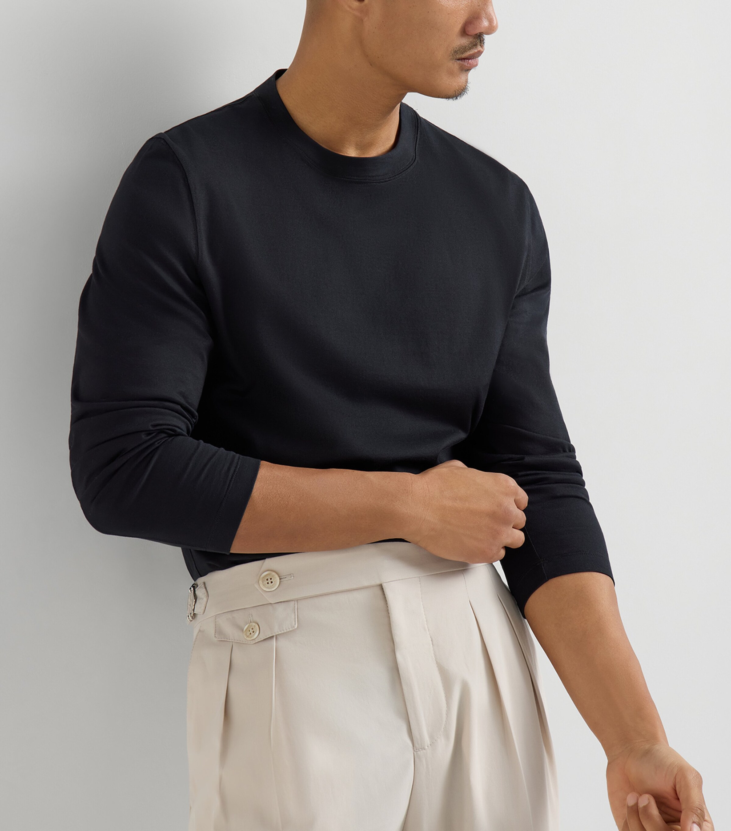 Brunello Cucinelli Mens Cotton Long-Sleeve T-Shirt Image 4