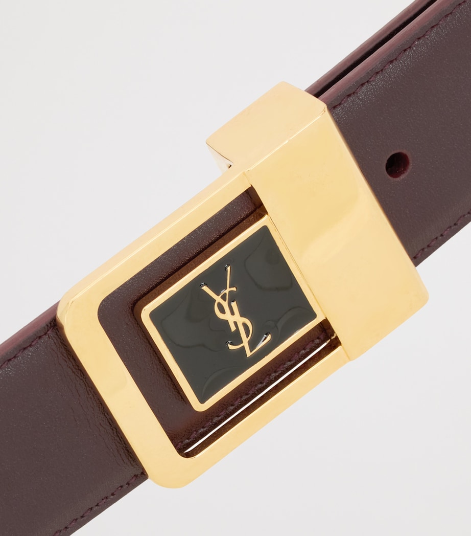 Saint Laurent Leather Logo Belt Image 3