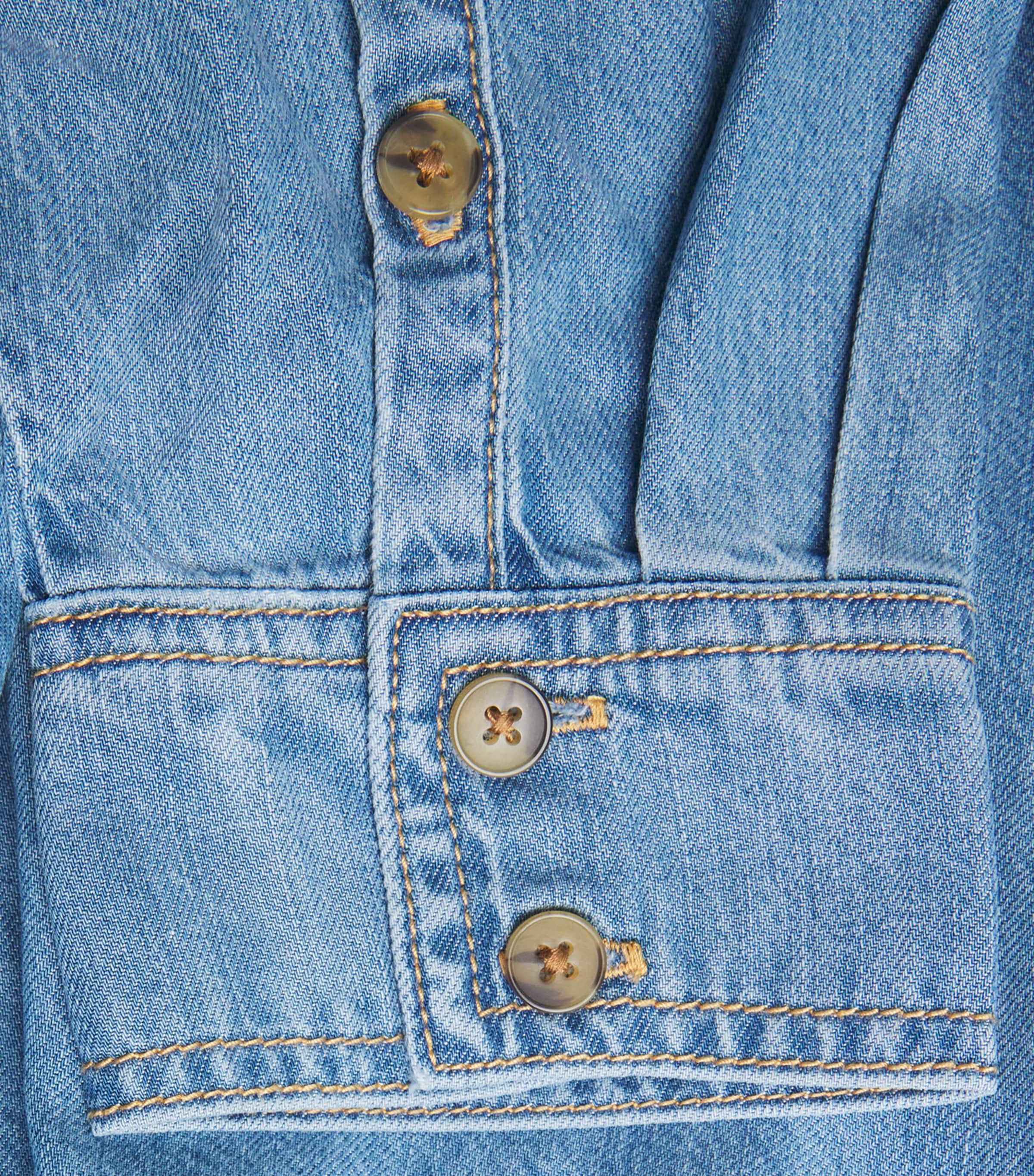Good American Womens Denim Mini Shirt Dress Image 6