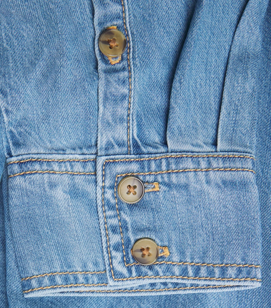 Good American Womens Denim Mini Shirt Dress Image 6