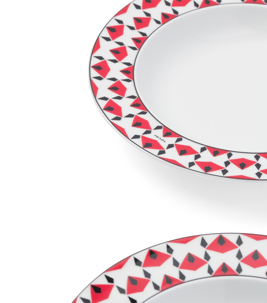 Set of 2 Porcelain Vienna Soup Plates (22cm) F0E5X Image 5