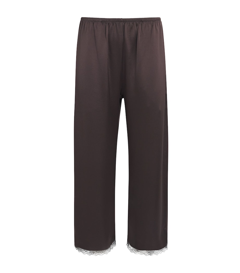 LESET Lace-Trim Barb Trousers Chocolate Image 1