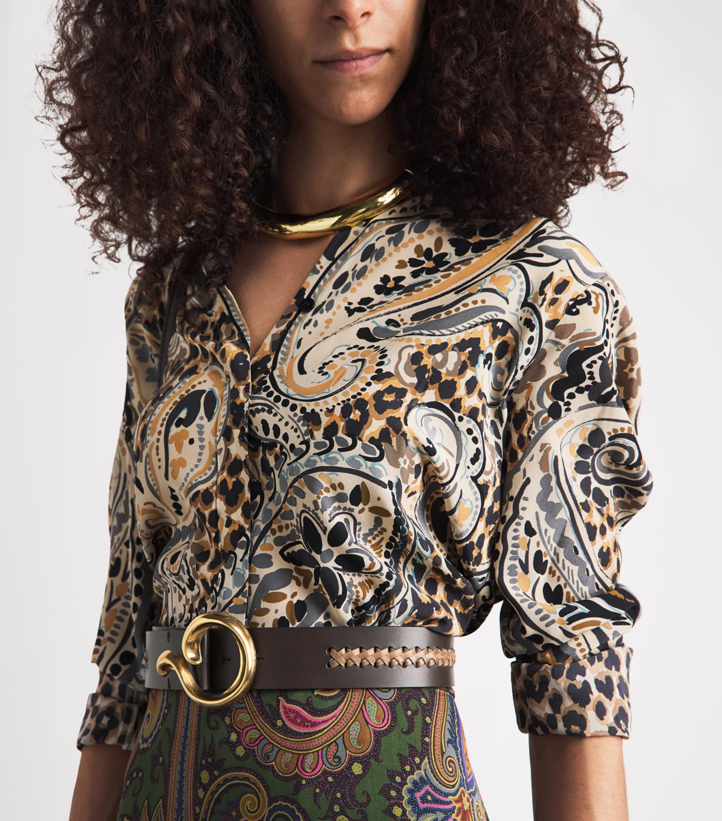 Etro Paisley Hardware Waist Belt Marrone Image 4