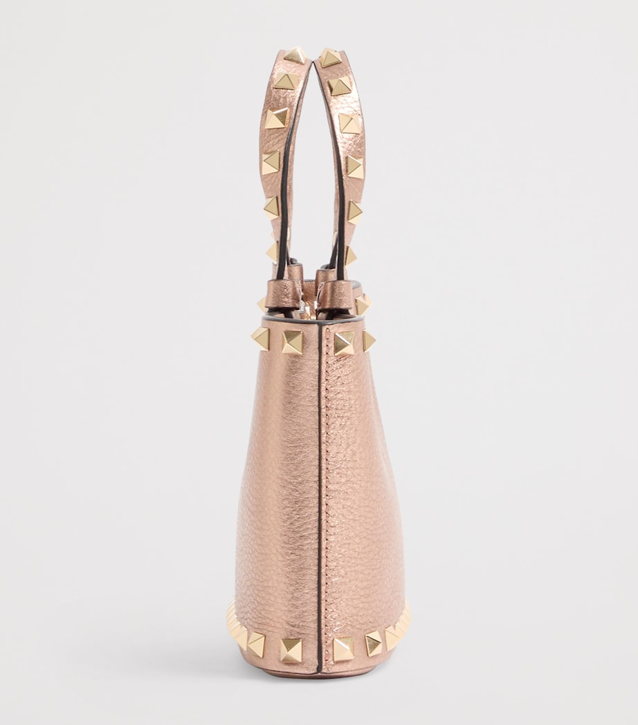 Mini Metallic Leather Rockstud Top-Handle Bag GF9 Image 4