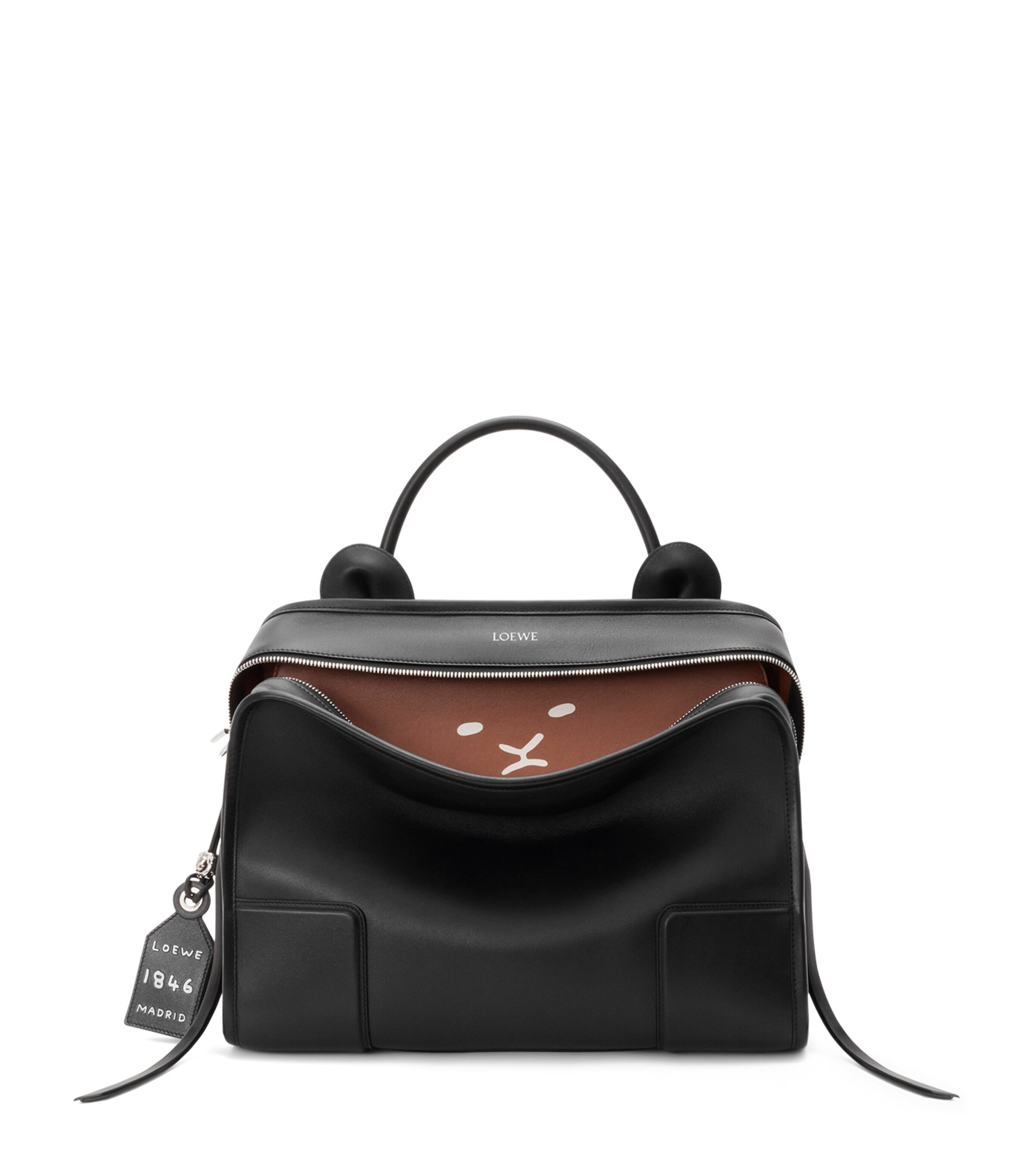 LOEWE Large Leather Amazona 180 Shoulder Bag Black Image 1