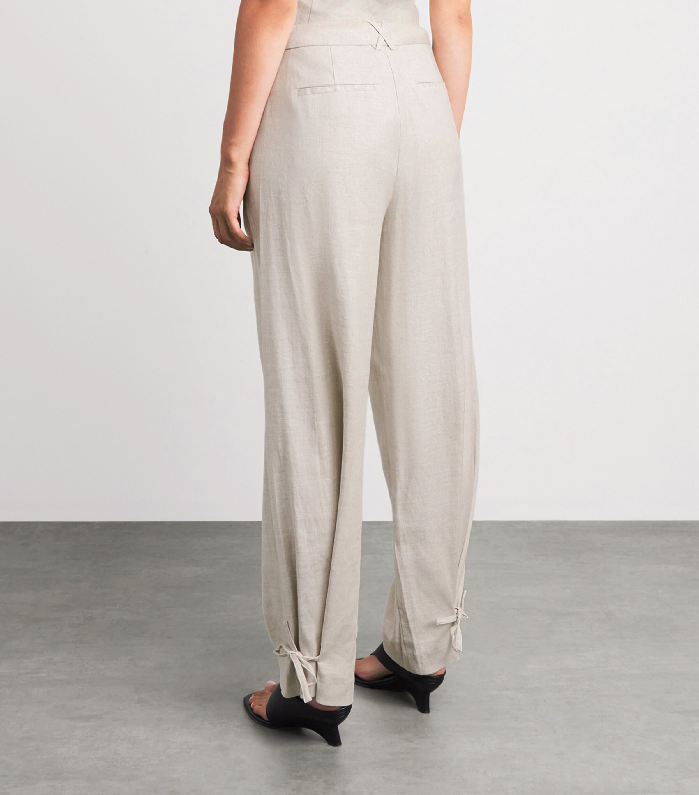 Toccin Womens Linen-Blend Elowen Trousers Desert Image 5