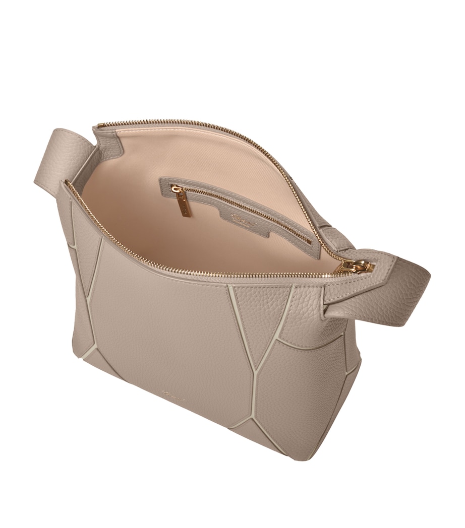 Grained Calfskin Diamond Shoulder Bag GREIGE Image 3