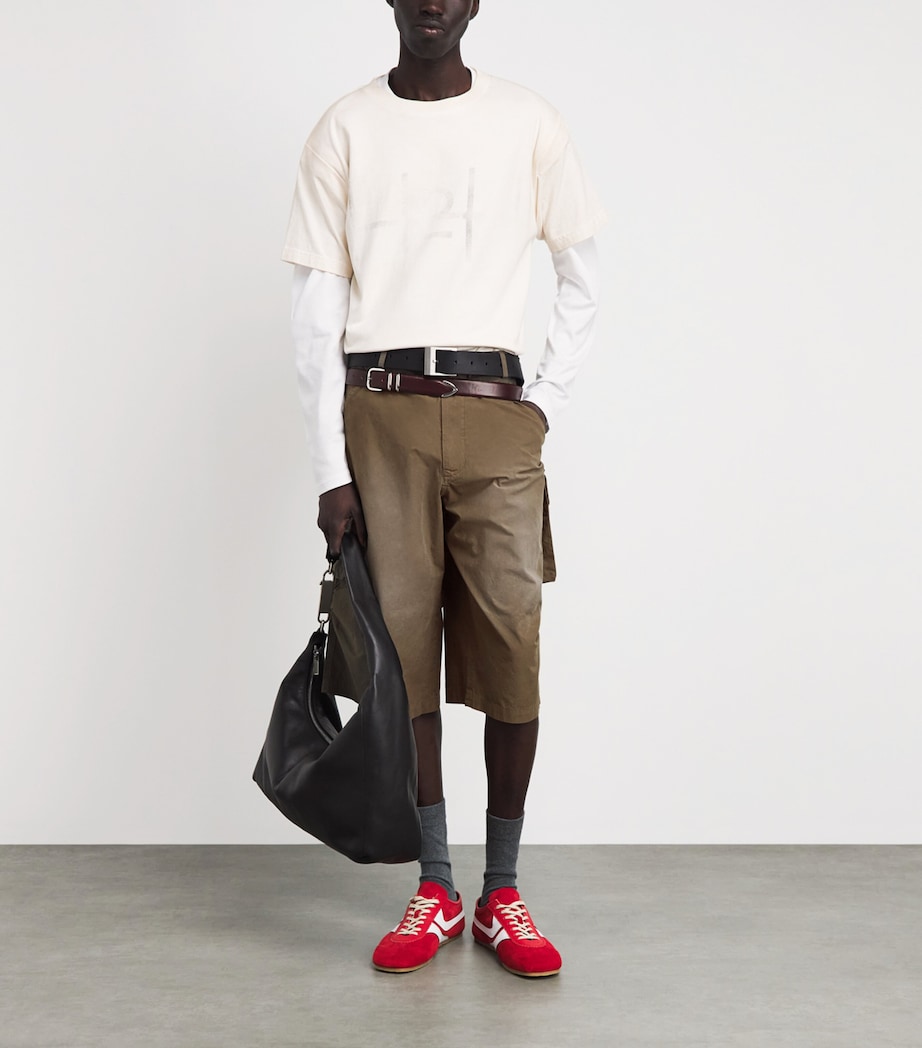 424 Mens Cotton Cargo Bermuda Shorts Olive Grn Image 2