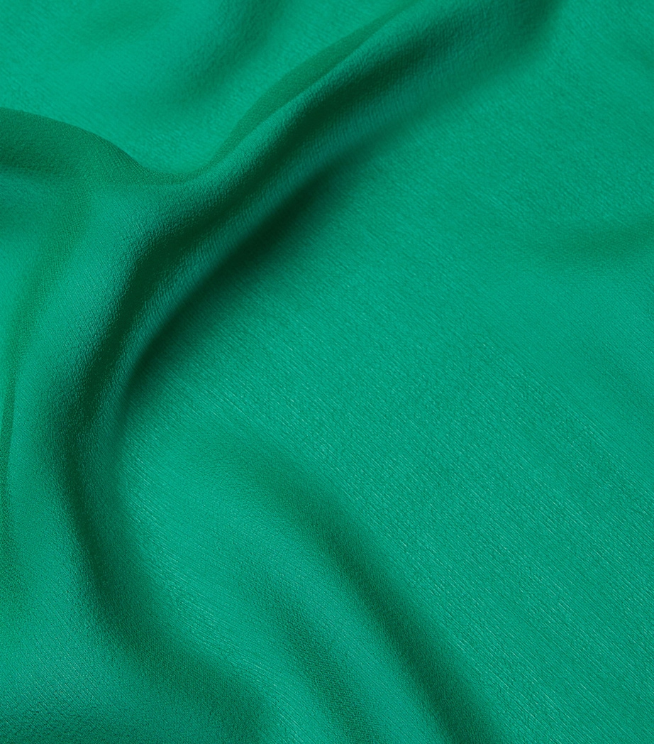 x Zuhair Murad Silk Georgette Scarf GREEN Image 4