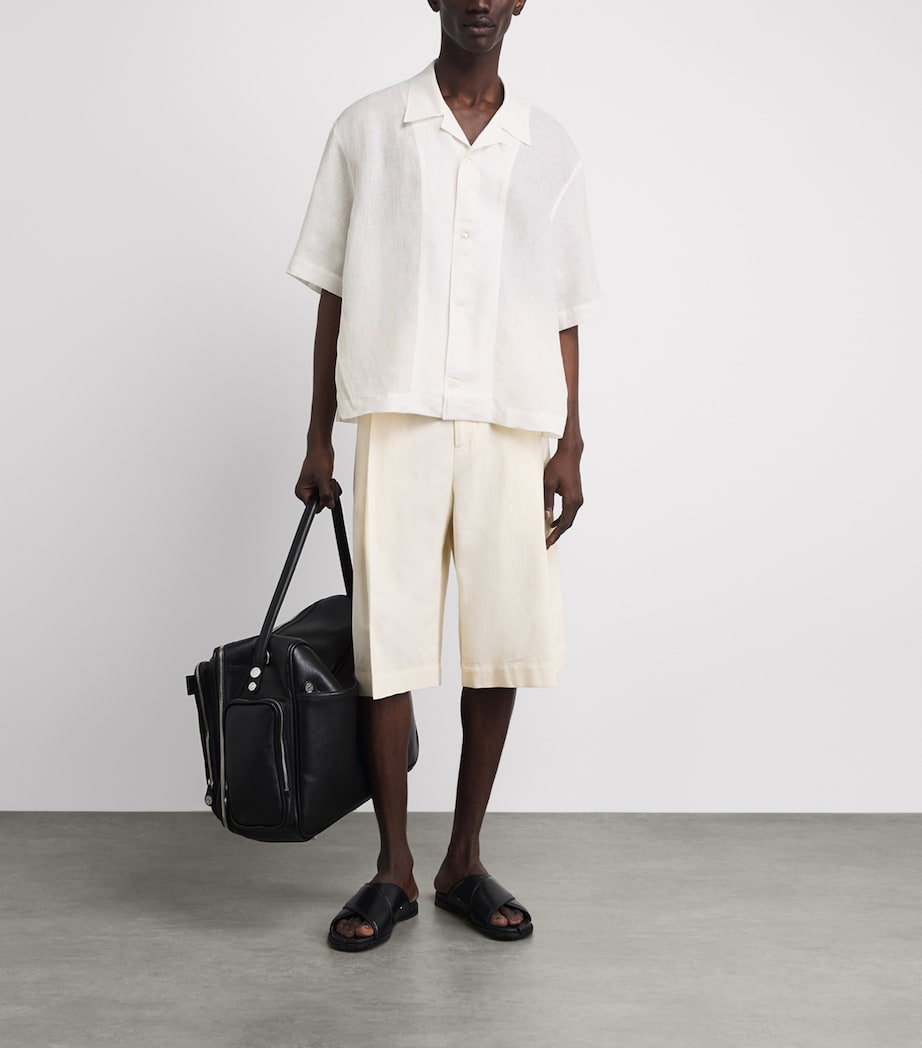 Studio Nicholson Mens Linen Relaxed Shirt Milk Image 2