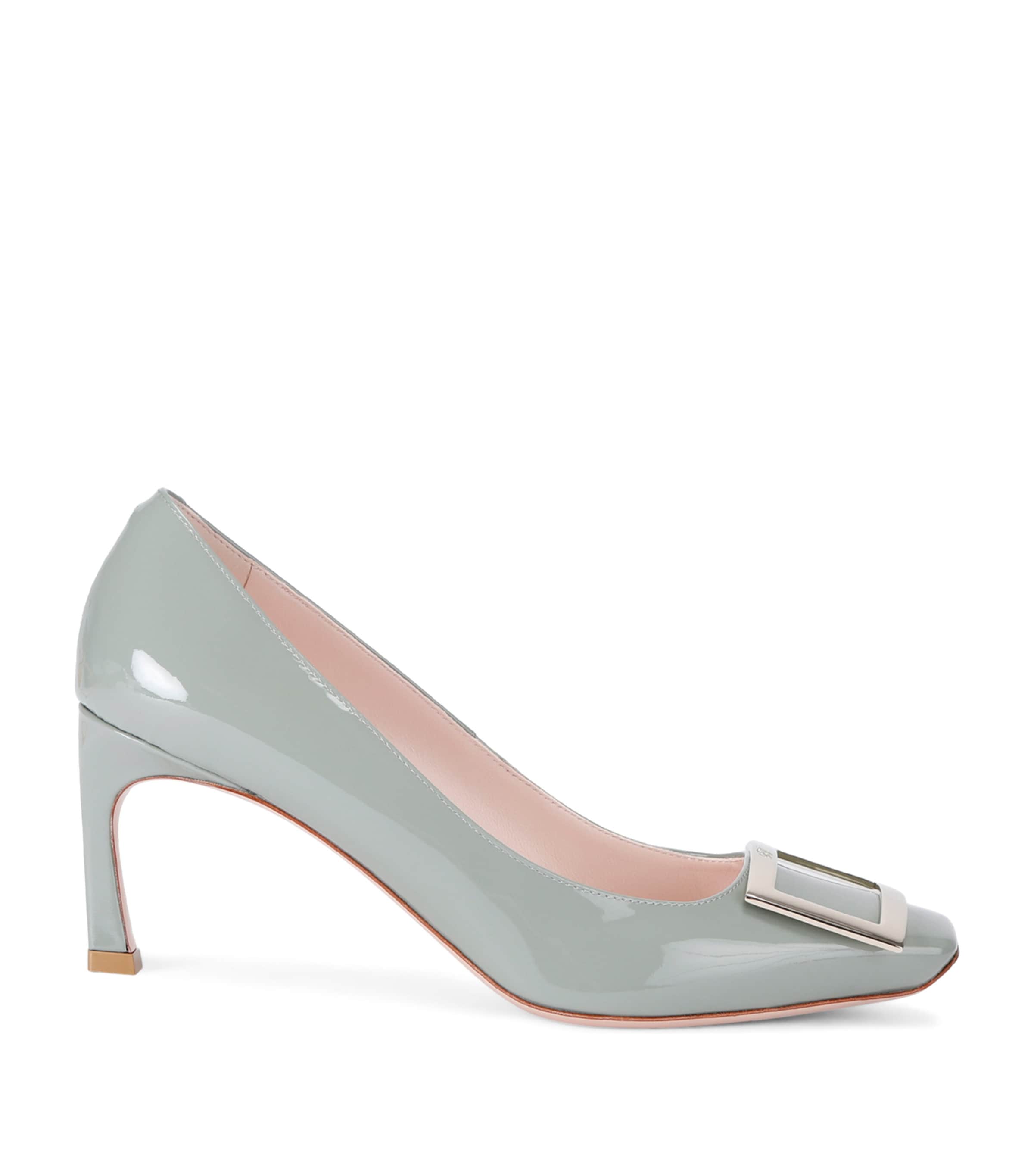 Shop Roger Vivier Patent Belle Vivier Trompette Pumps 70 In Grey