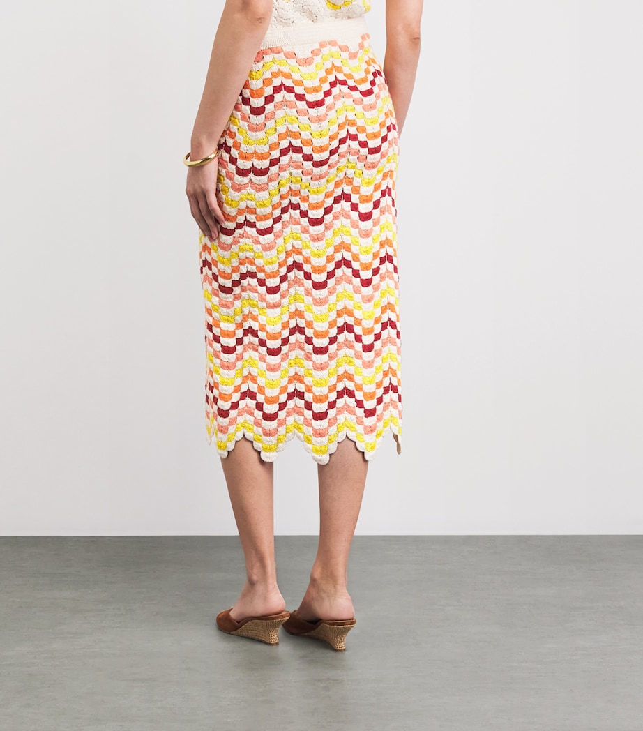 ESCVDO Womens Cotton Crochet Safi Midi Skirt Image 5
