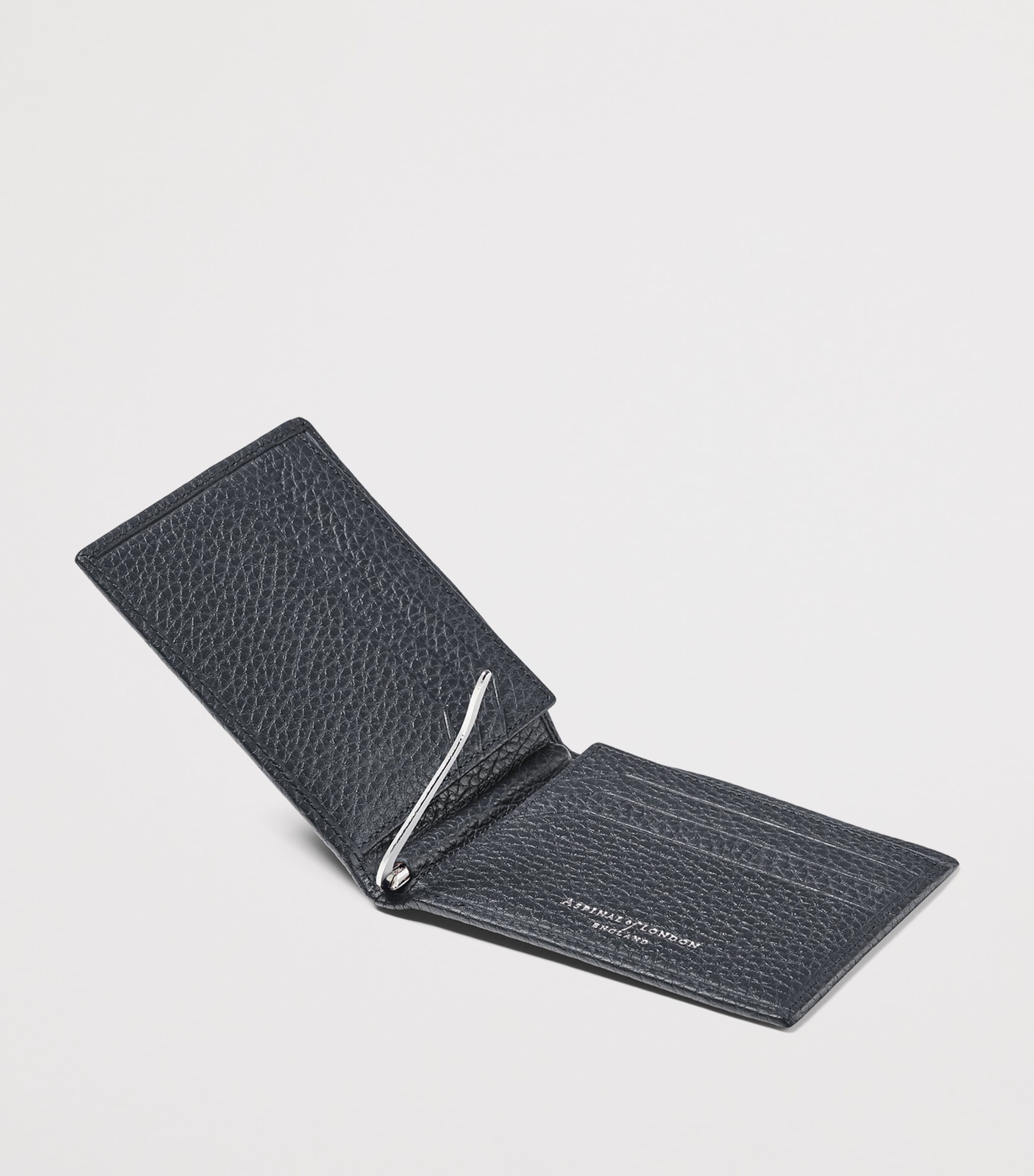 Leather Classic Bifold Wallet NAVY Image 4