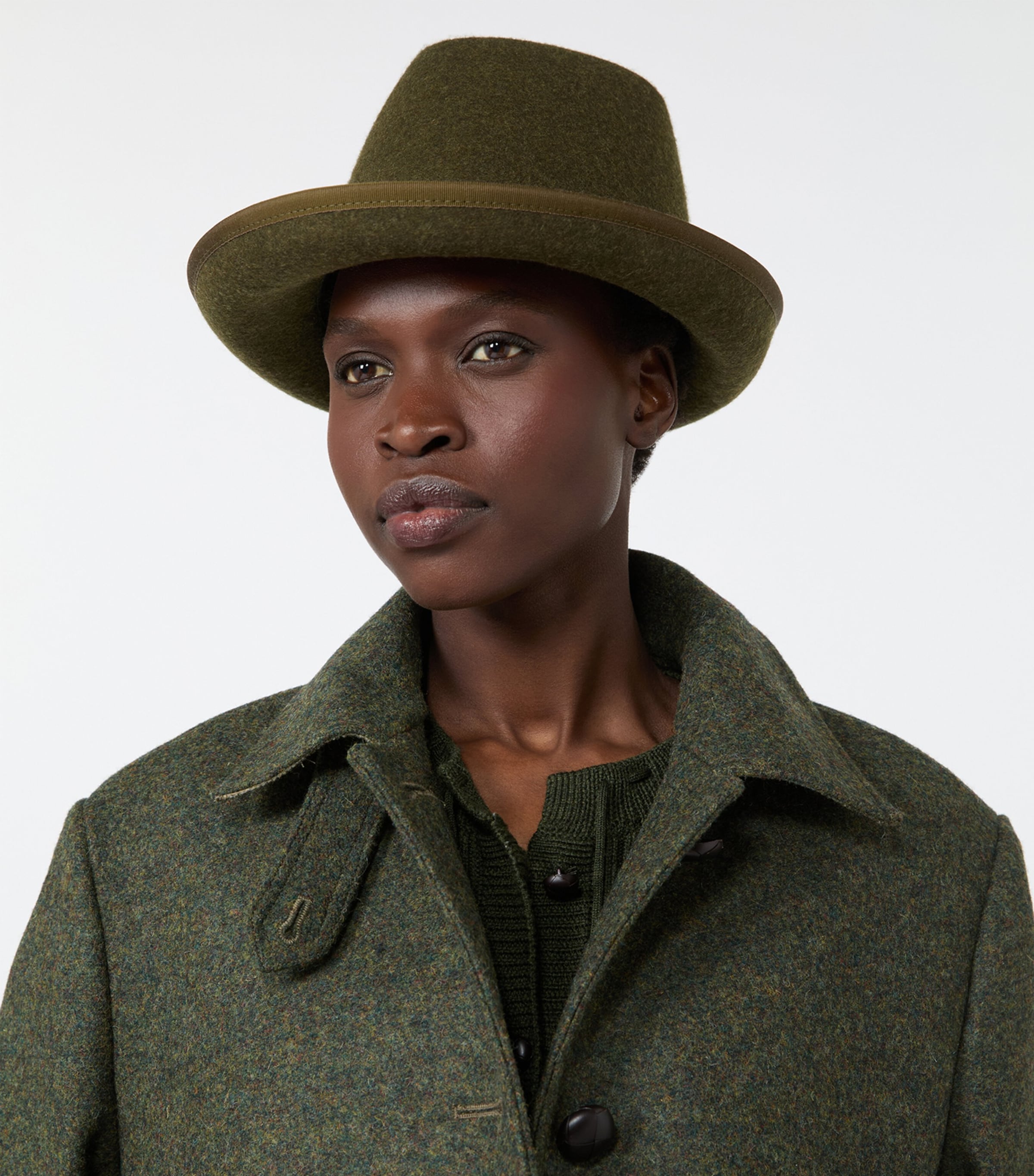 Weekend Max Mara Wool Fedora Hat Kaki Image 2