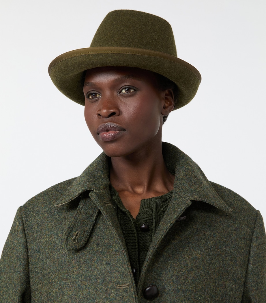 Weekend Max Mara Wool Fedora Hat Kaki Image 2