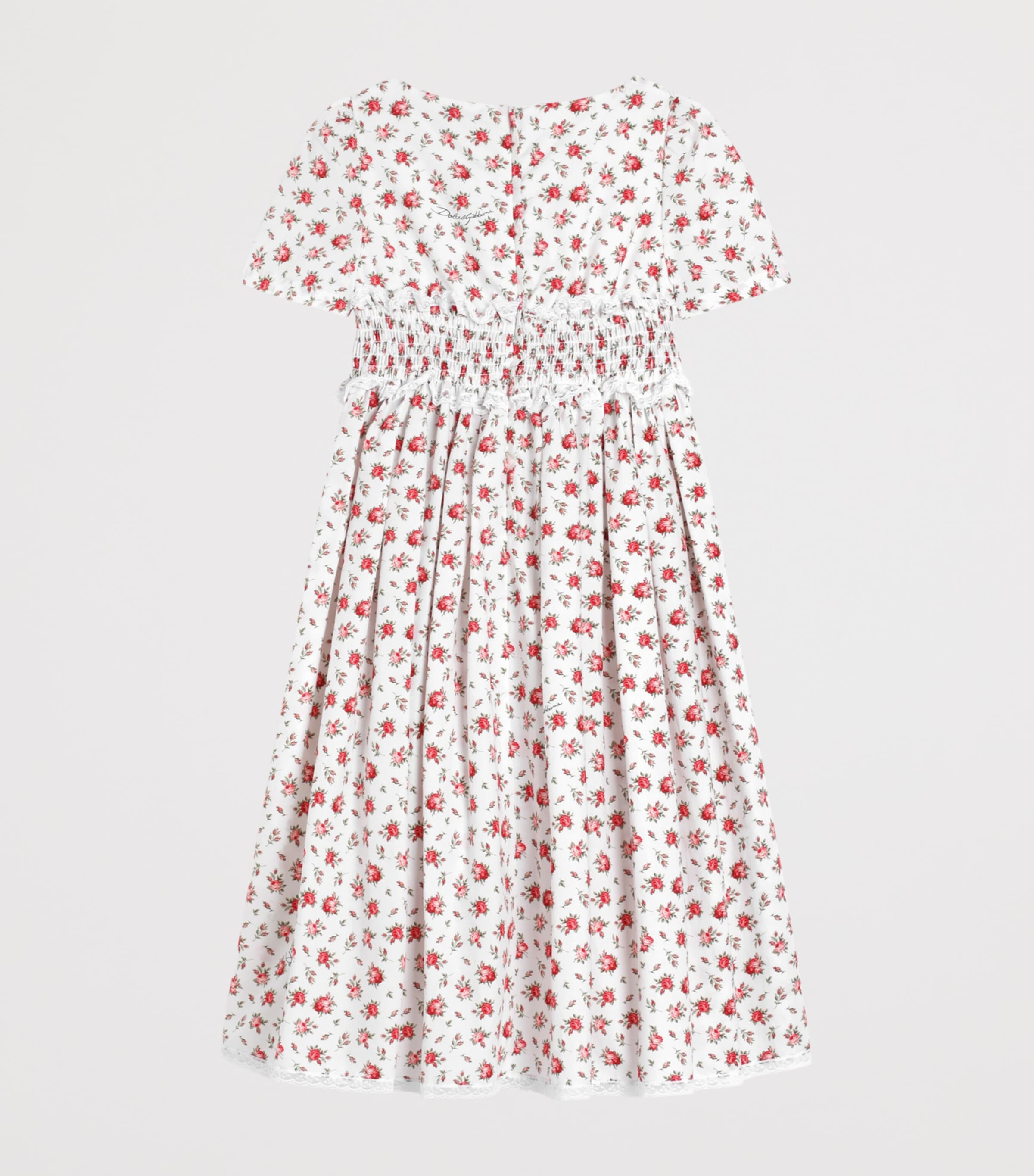 Dolce&Gabbana Kids Poplin Rose-Print Dress (8-12+ Years) Roselline F.bc Image 2