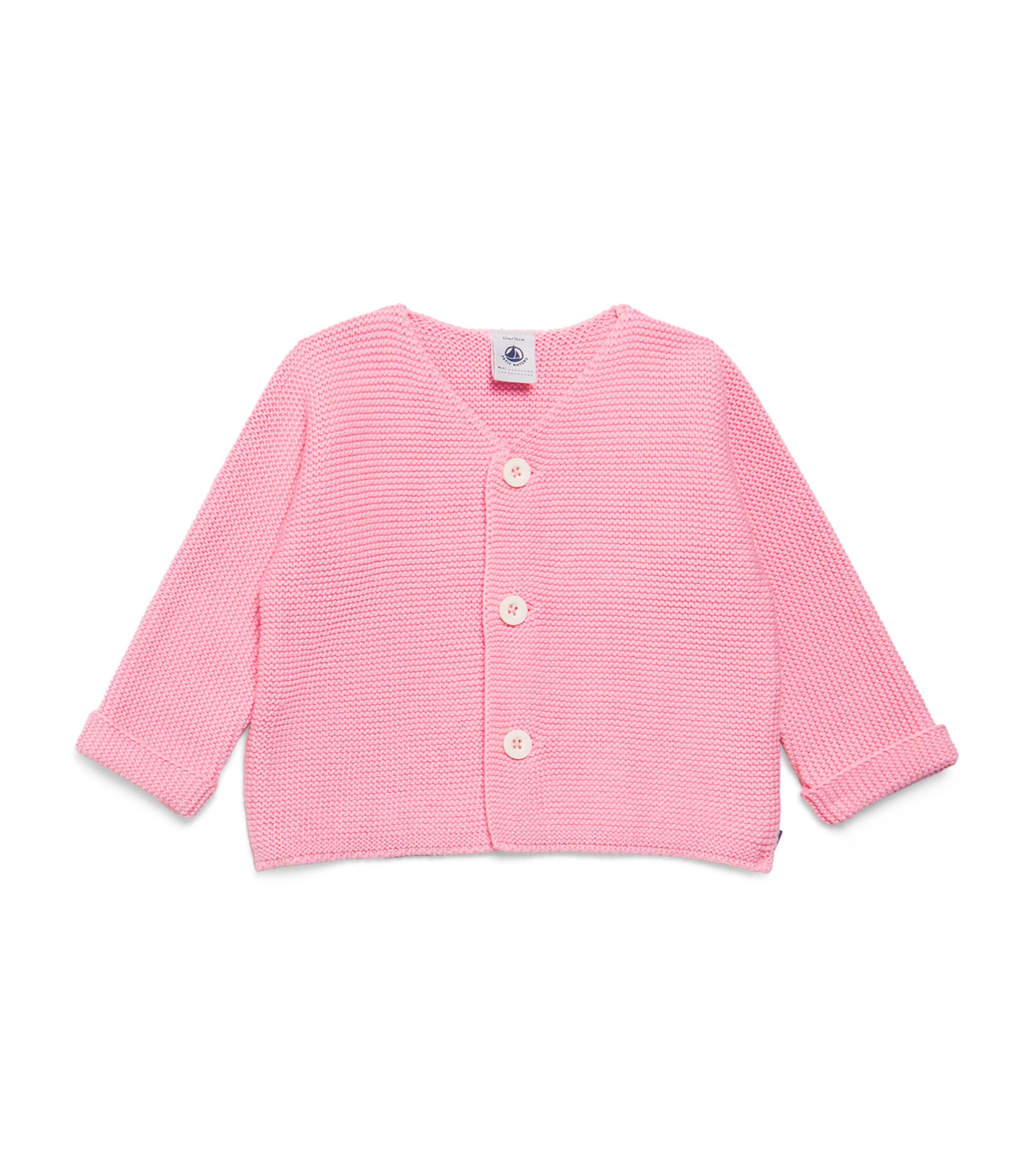 Petit Bateau Cotton Moss-Stitch Cardigan (1-18 Months) Marquise Image 1
