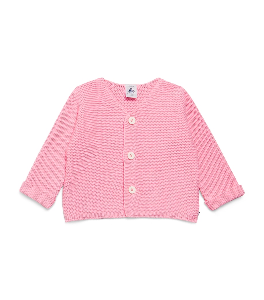 Petit Bateau Cotton Moss-Stitch Cardigan (1-18 Months) Marquise Image 1