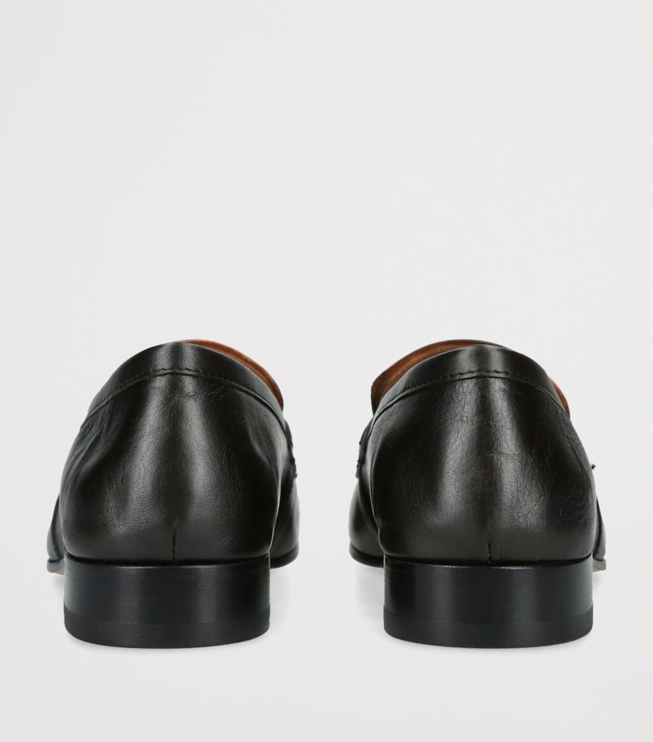 DRIES VAN NOTEN Mens Leather Penny Loafers Mid Brown Image 2