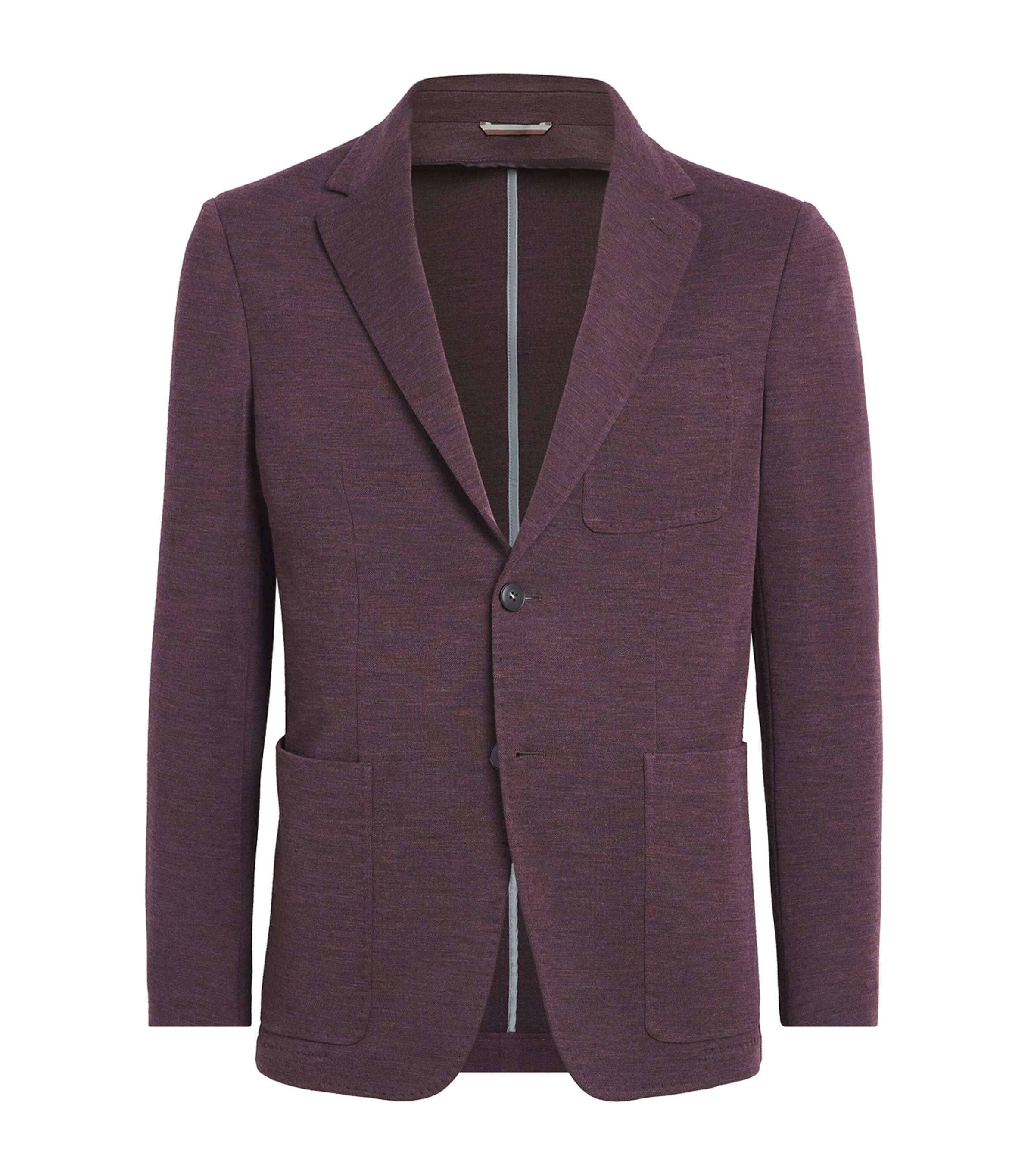 Canali Mens Wool Blazer Burgundy Image 1