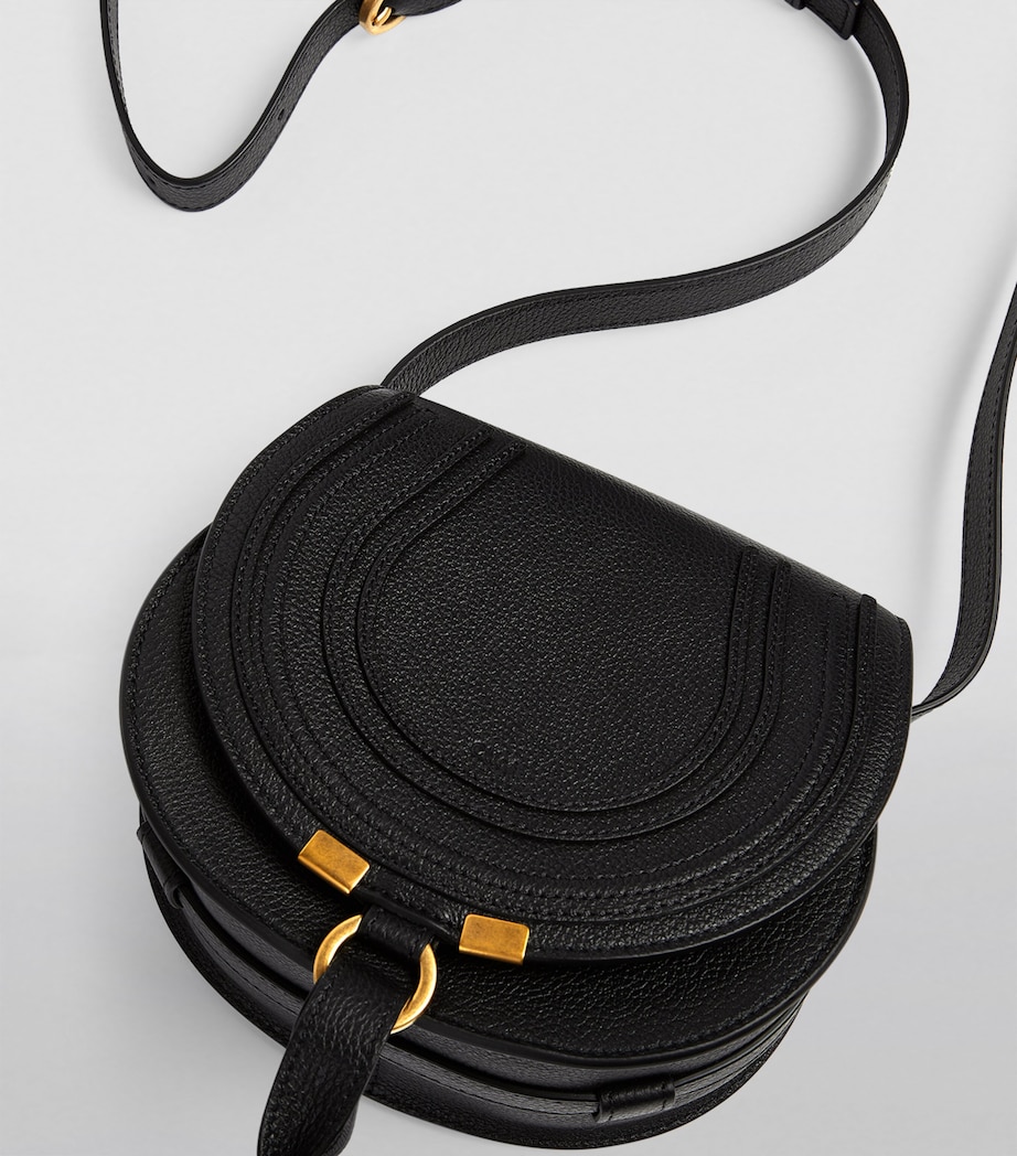 Small Leather Marcie Saddle Bag BAG BLACK Image 3