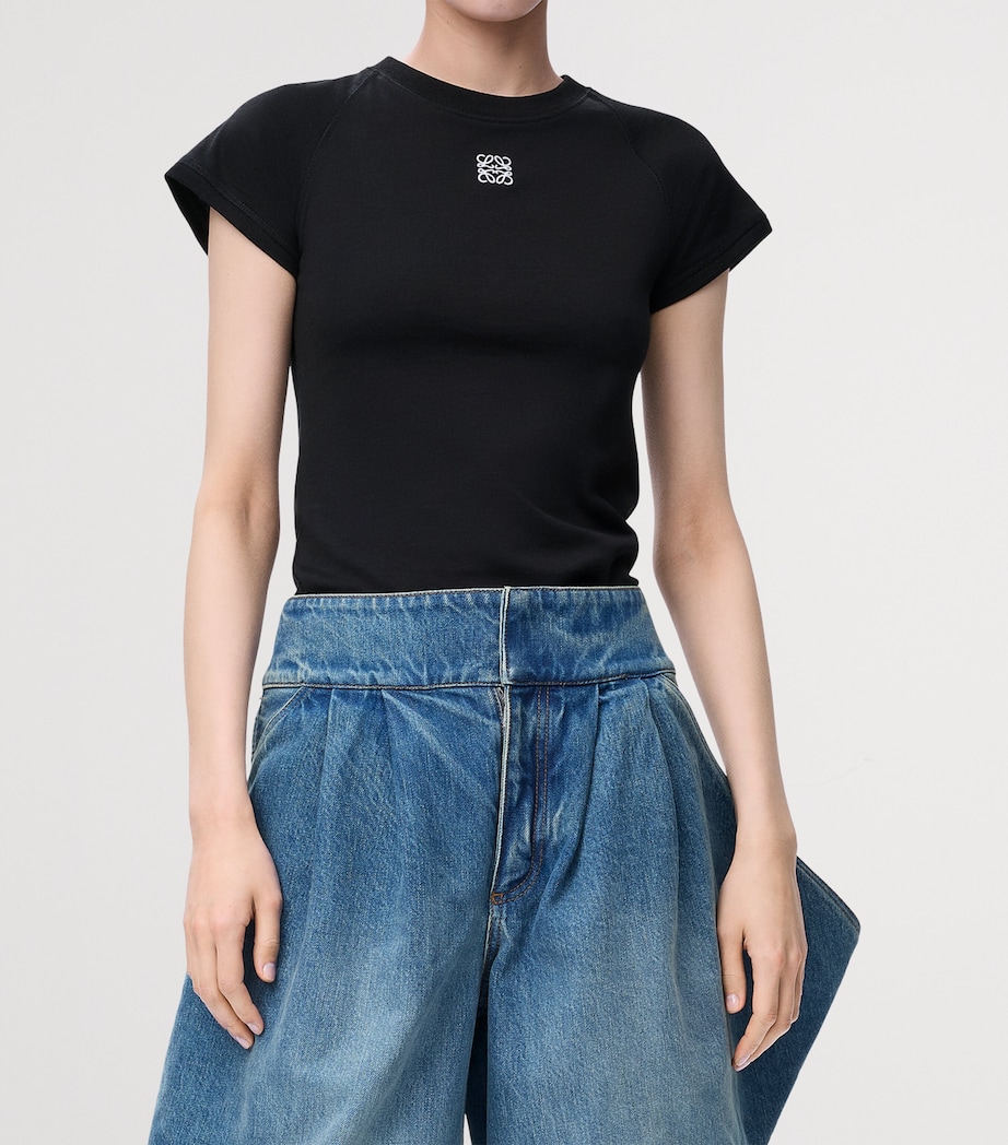 LOEWE Womens Anagram Logo T-Shirt Black Image 3