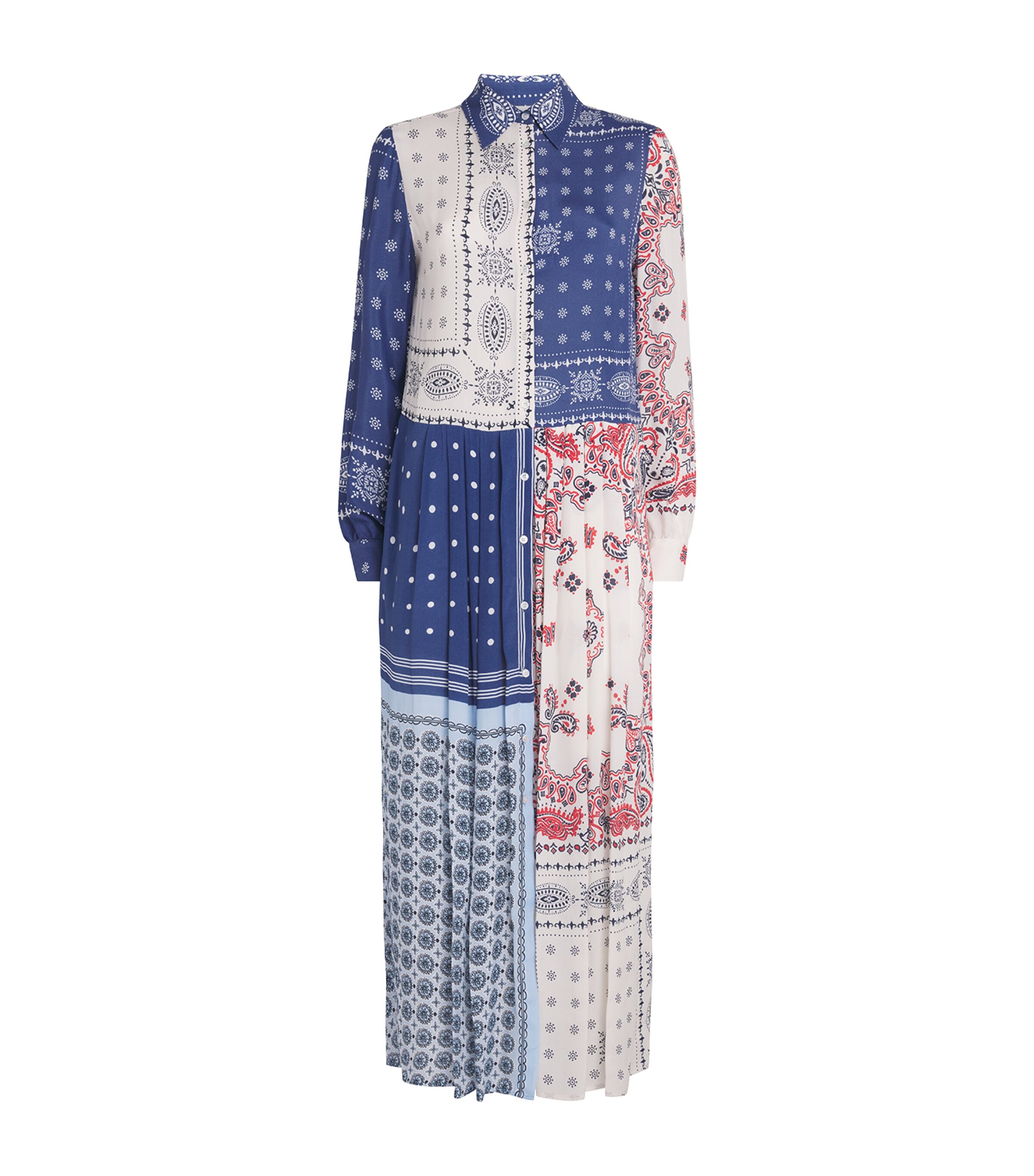 Weekend Max Mara Patchwork Print Midi Dress | Women Clothing | Dresses | Midi Dresses | Shirt Dresses | Day Dresses | Designers | Weekend Max Mara