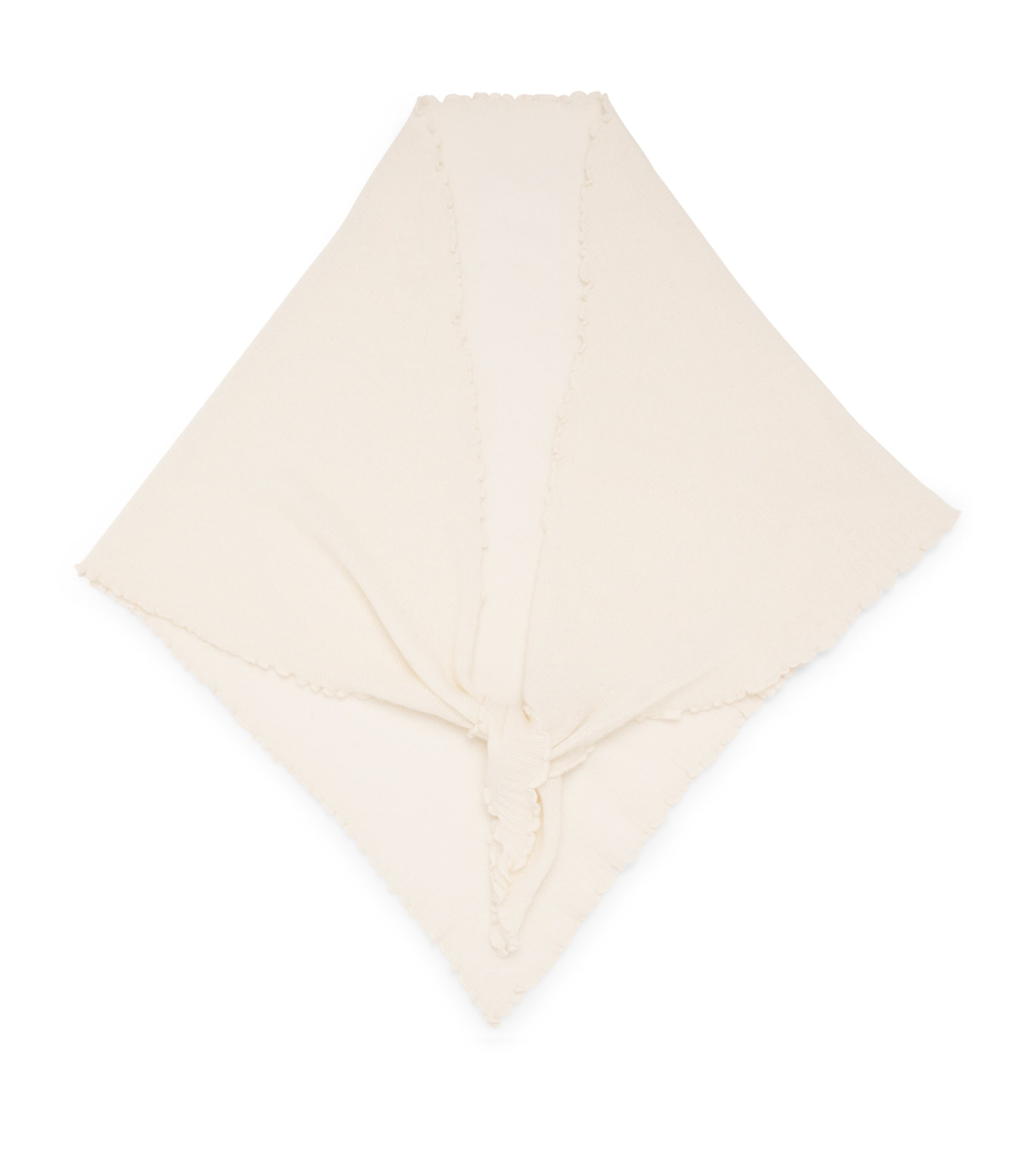 Cashmere Lettuce-Hem Scarf 41/41 OATMEAL Image 1