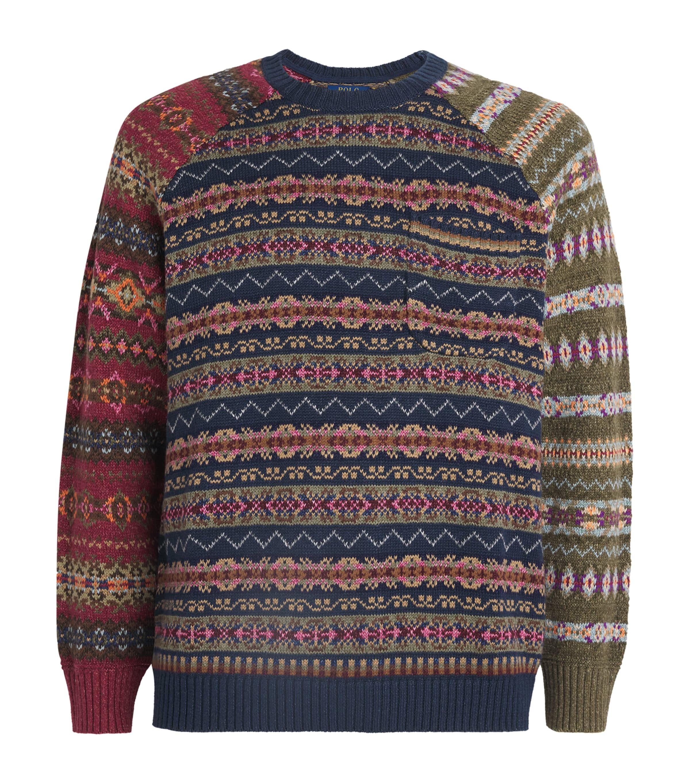Polo Ralph Lauren Mens Linen-Cotton-Silk Fair Isle Sweater Image 1