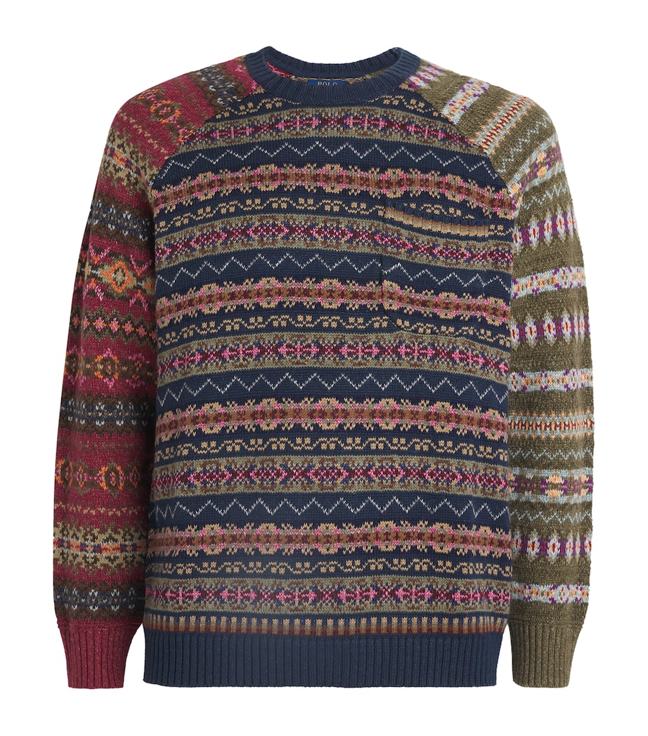 Polo Ralph Lauren Mens Linen-Cotton-Silk Fair Isle Sweater Image 1