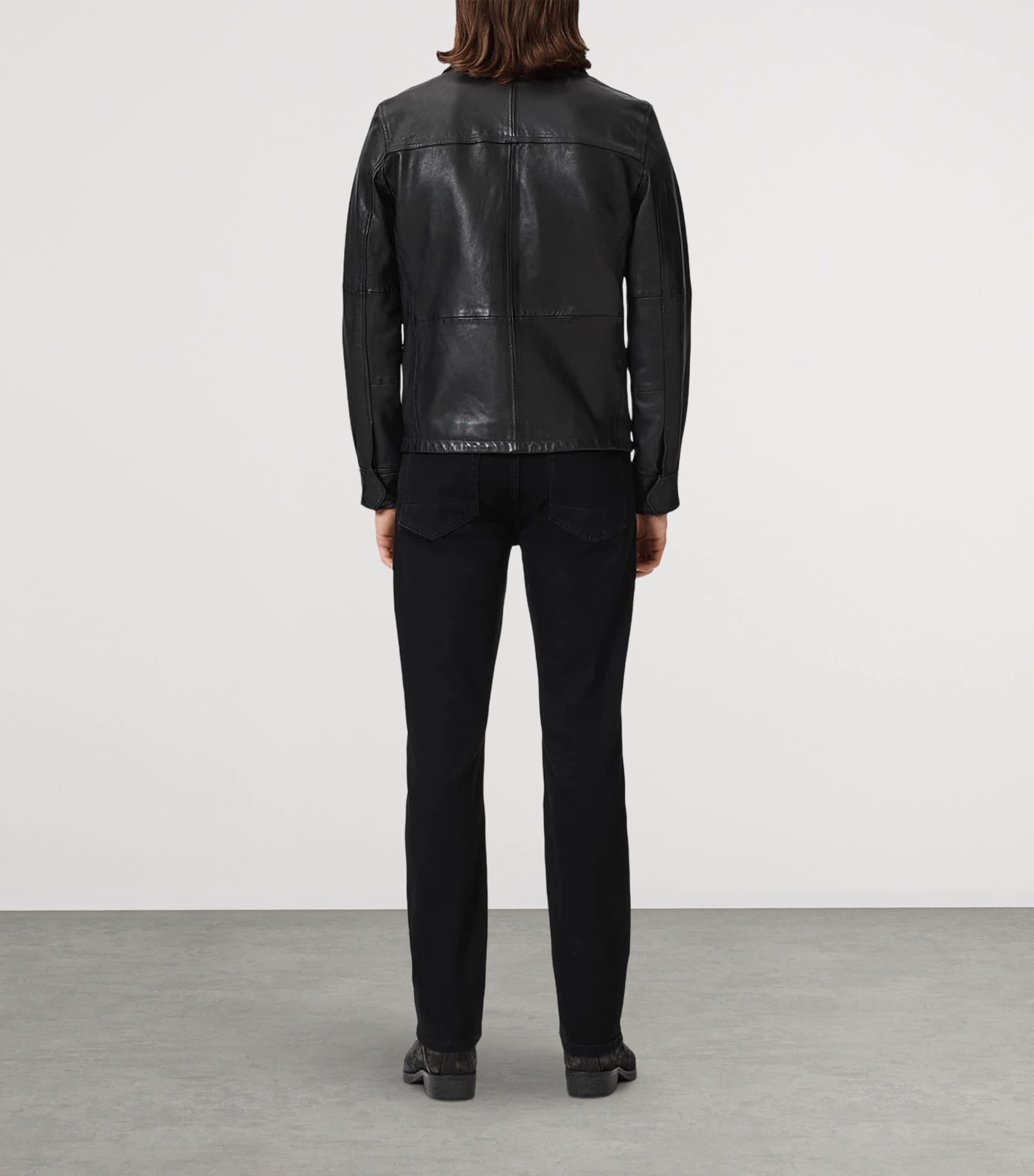 AllSaints Mens Sid Comfort Jeans Jet Black Image 6