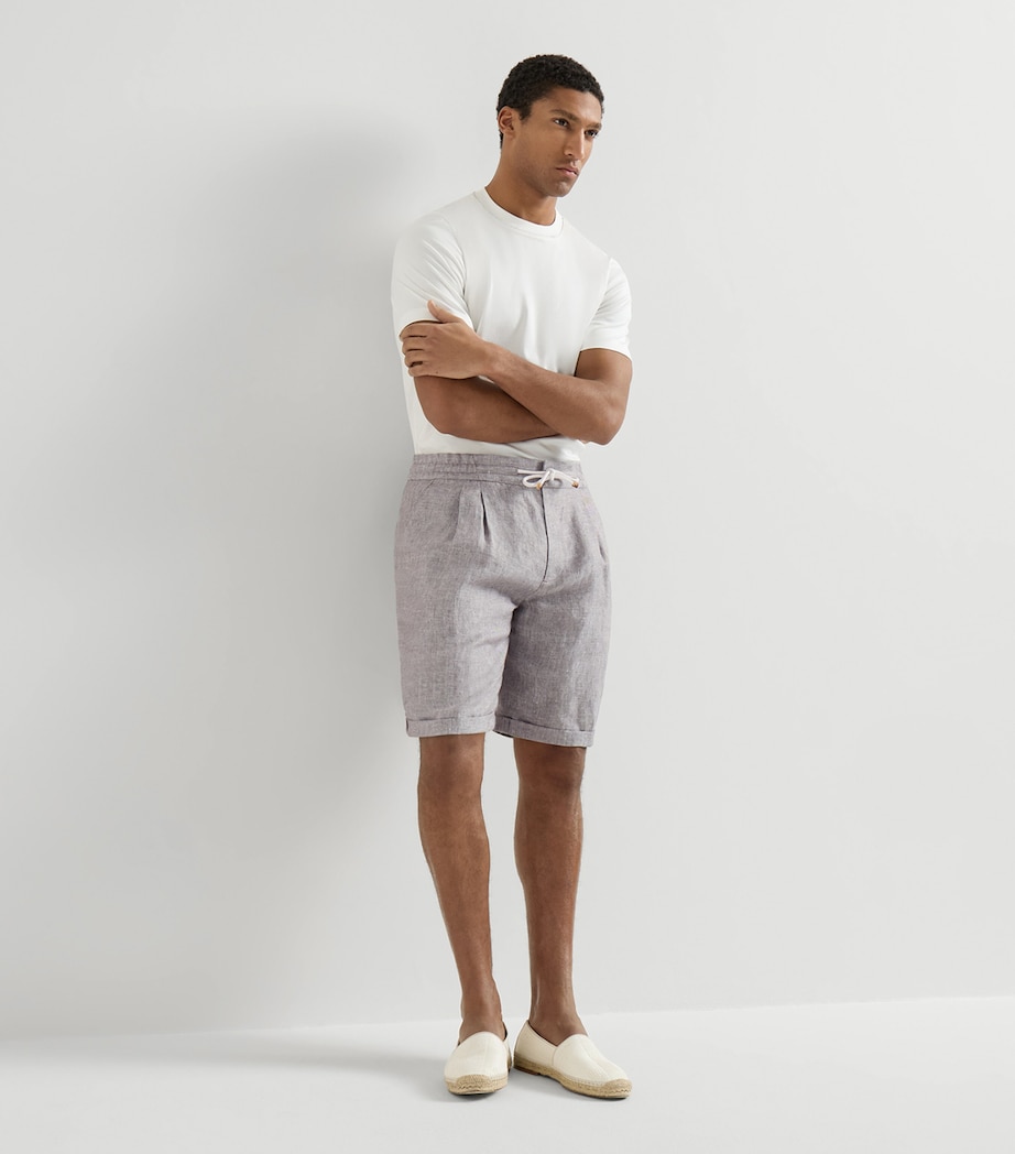 Brunello Cucinelli Mens Hemp-Linen Bermuda Shorts Image 5