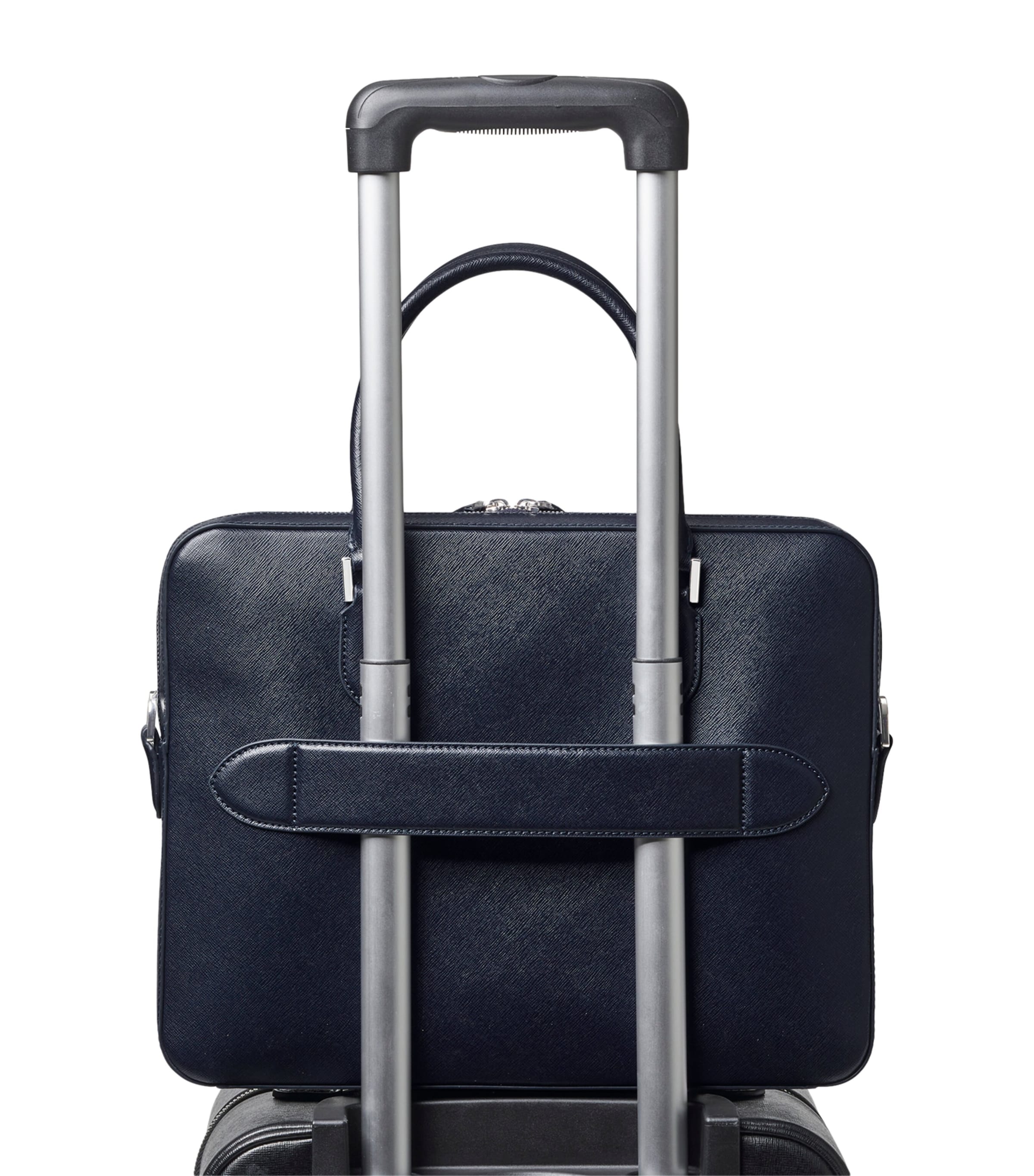 Aspinal Of London Leather Mount Street Briefcase Bag Navy Image 7