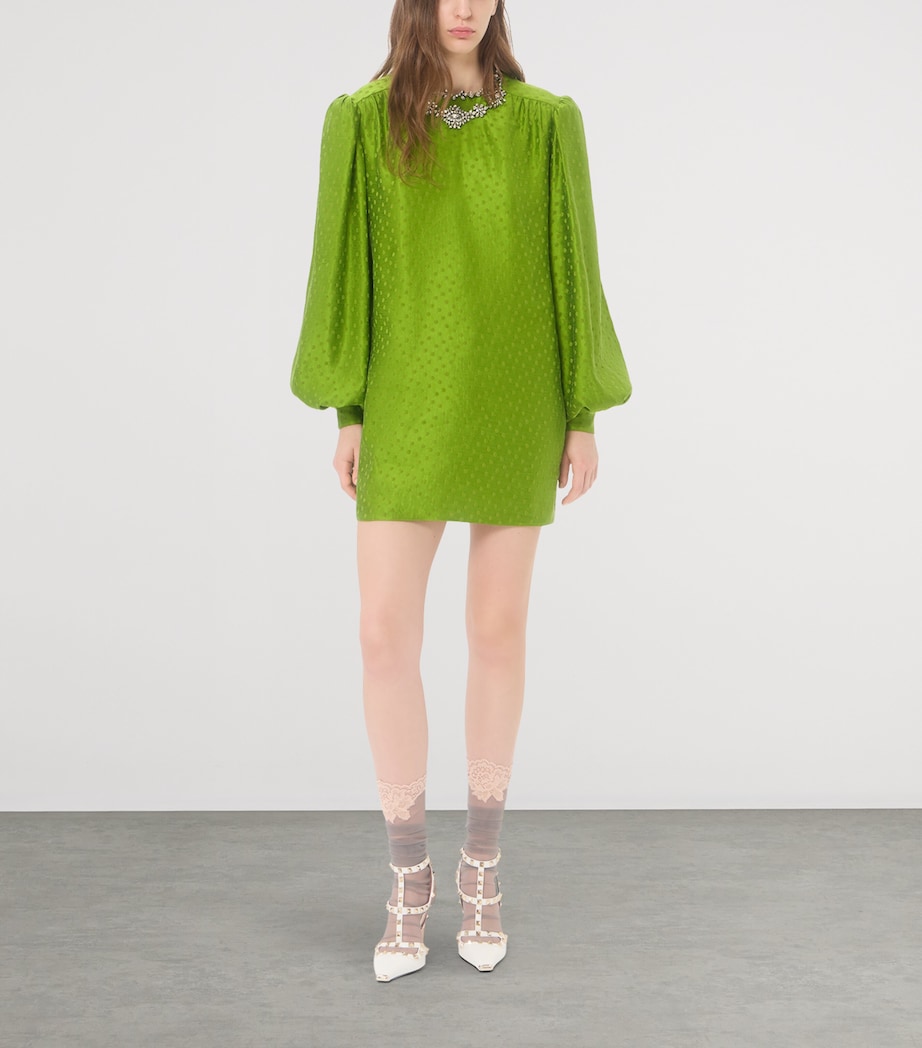 Valentino Womens Silk-Linen Plus De Pois Jacquard Top Image 2