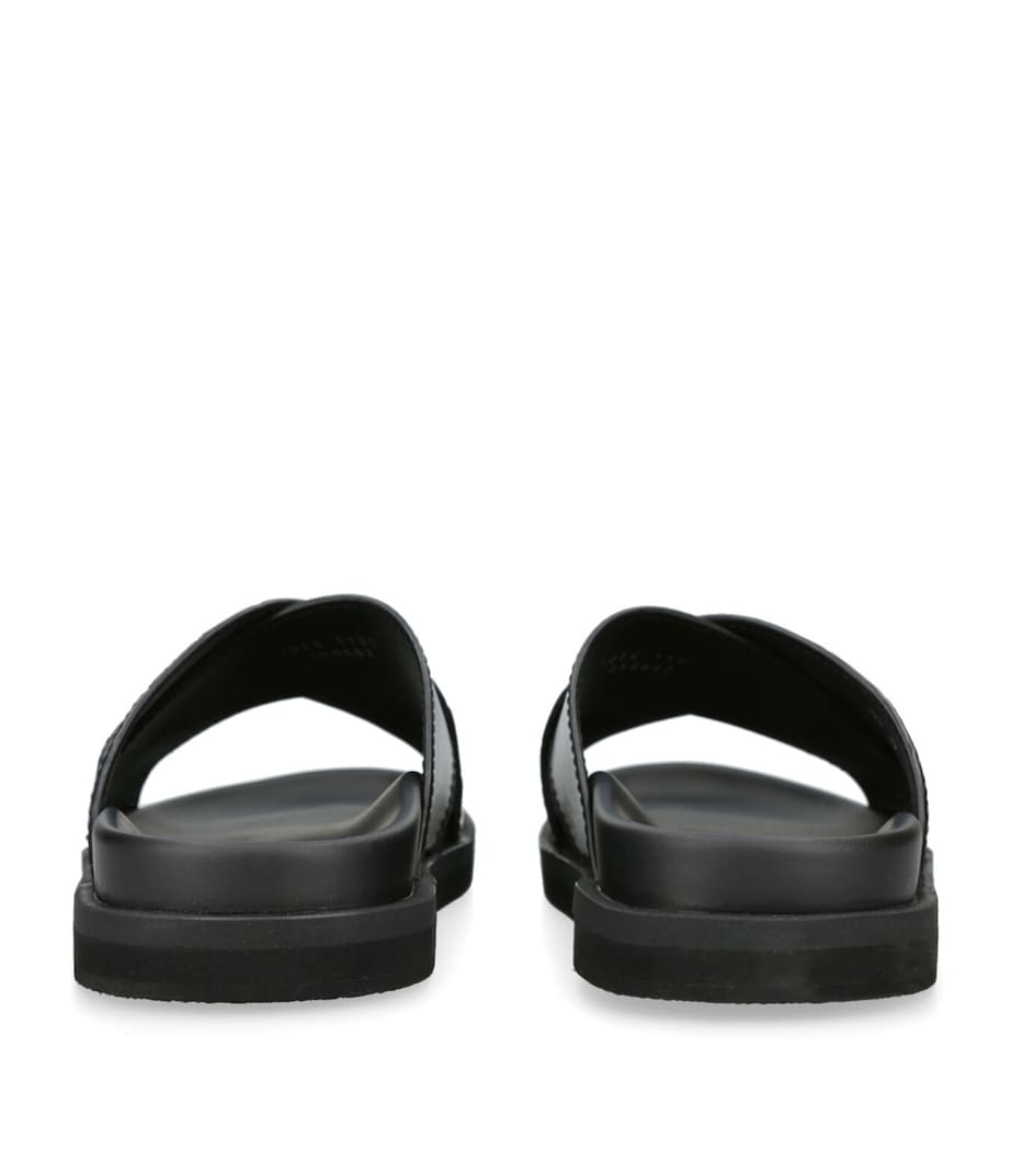 Crocodile Leather Panarea Slides BLACK Image 2