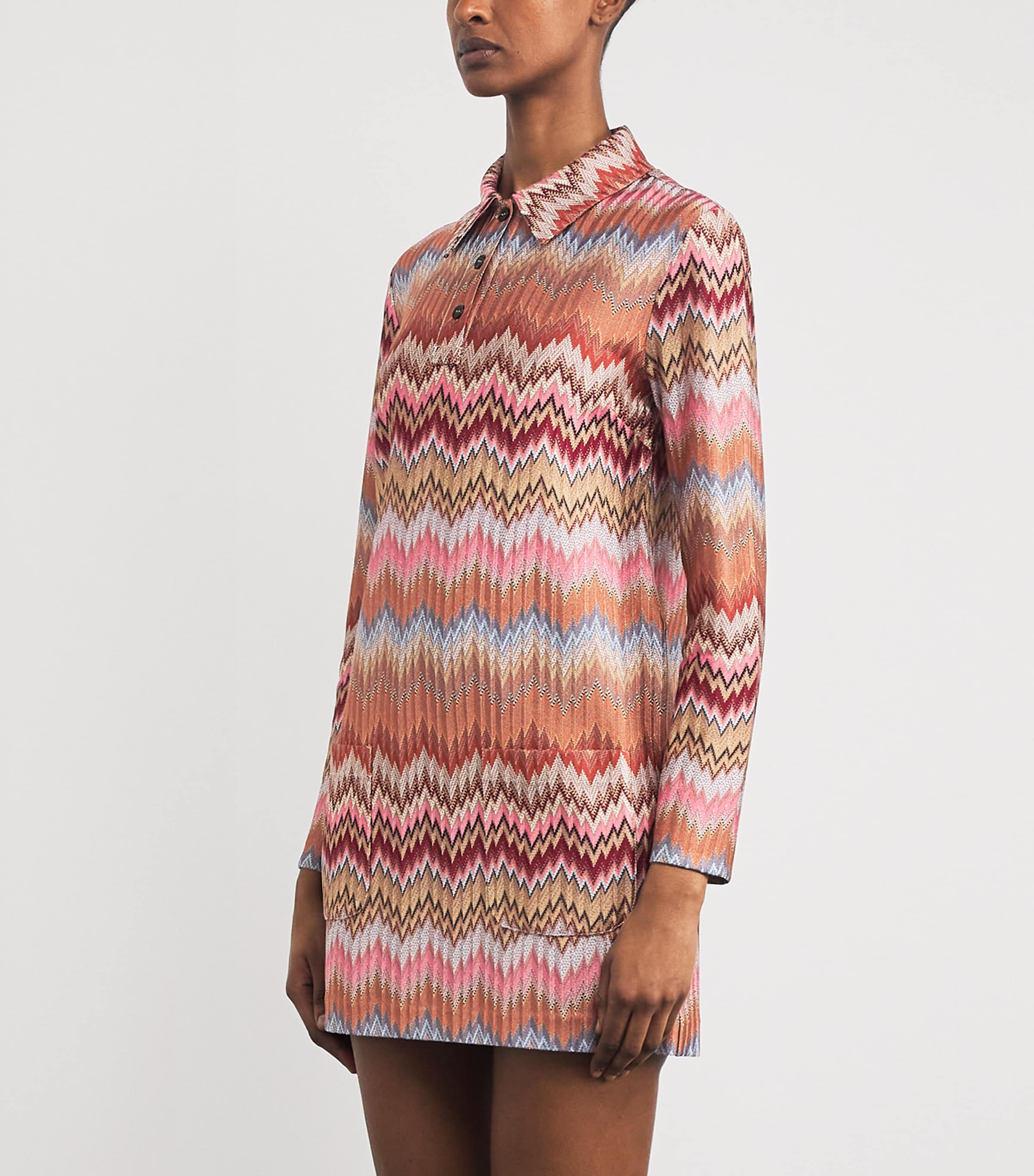 Snake Chevron Mini Dress SM9Y1 PINK/RUST TONE Image 3