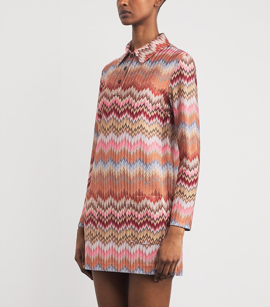 Snake Chevron Mini Dress SM9Y1 PINK/RUST TONE Image 3