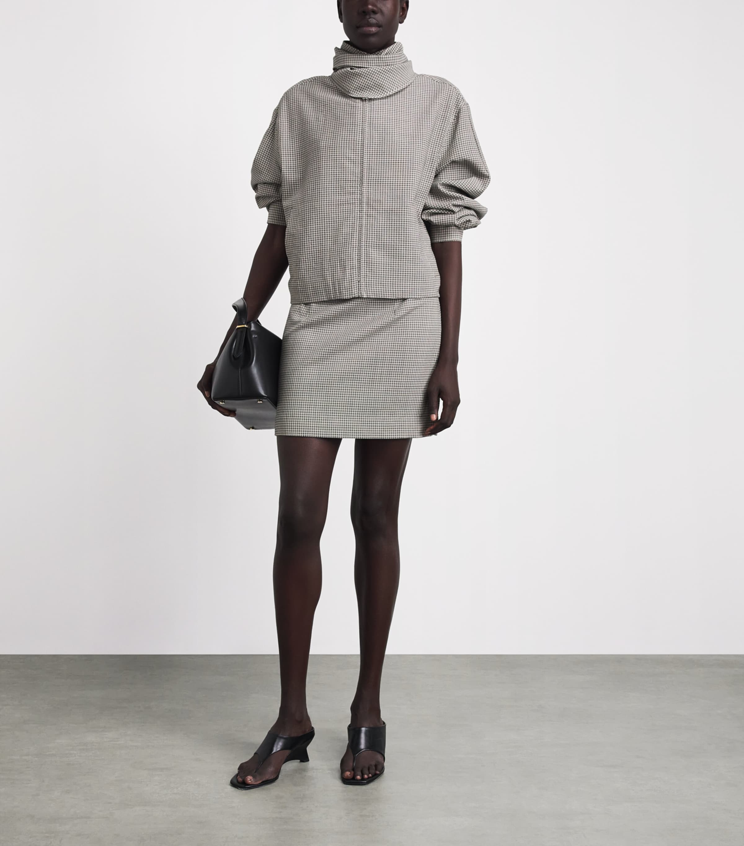 Rag & Bone Womens Wool Plaid Mini Skirt Blackpld Image 2