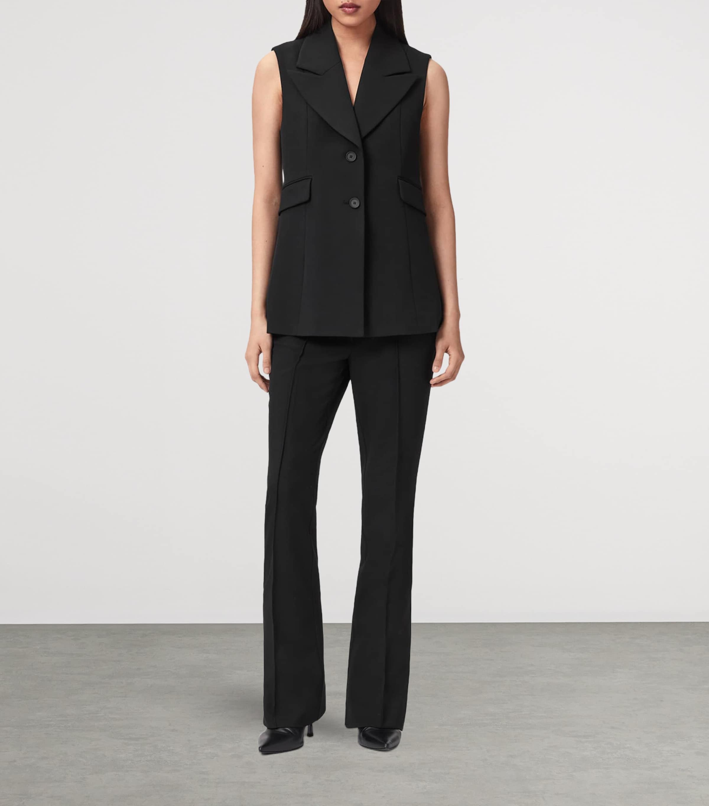 AllSaints Womens Astra Tailored Waistcoat Black Image 2