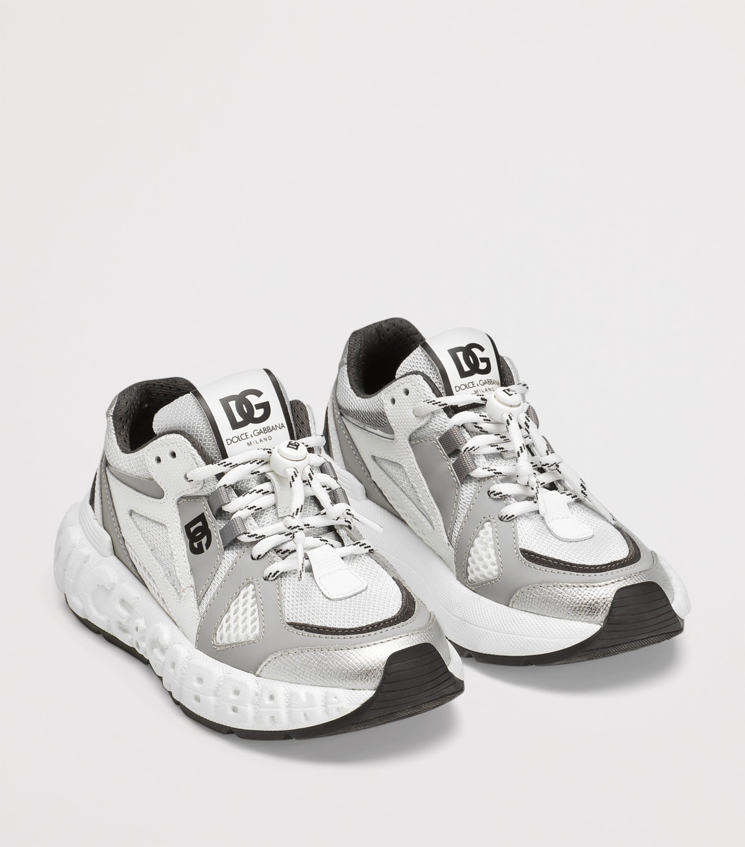 Mesh Drawstring Sneakers 8B849-GREY/WHIT Image 2